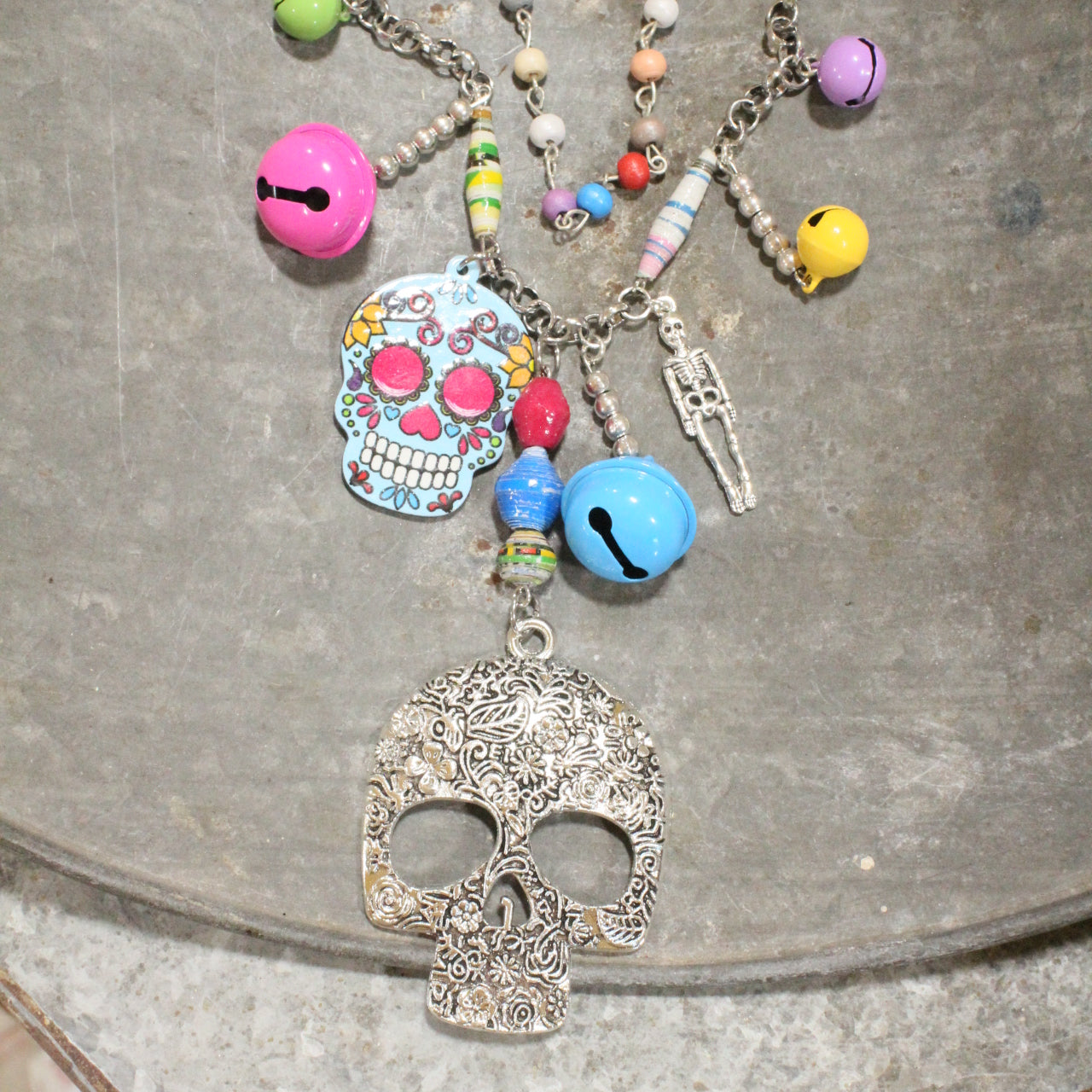 Day Of The Dead Halloween Layered Necklace