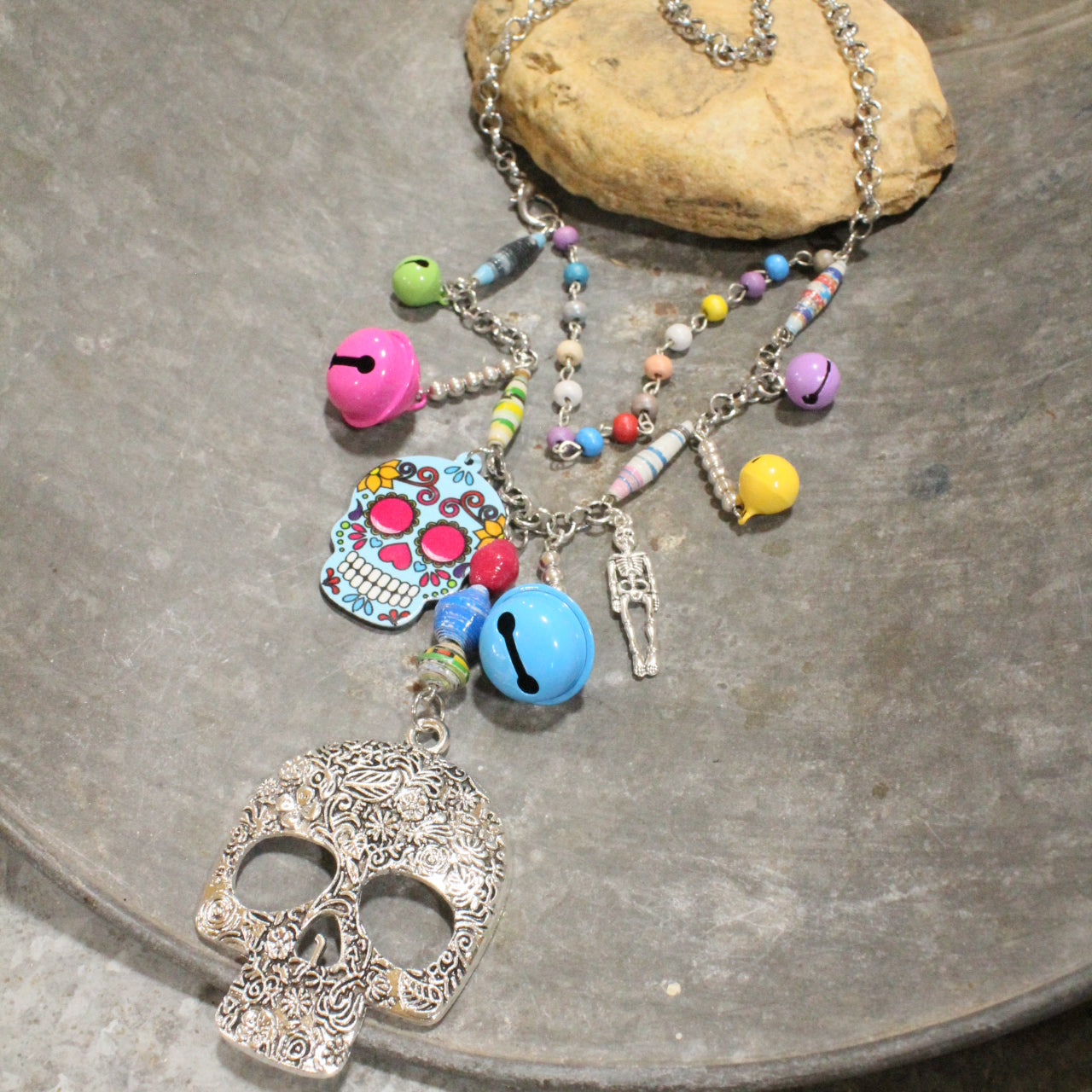 Day Of The Dead Halloween Layered Necklace