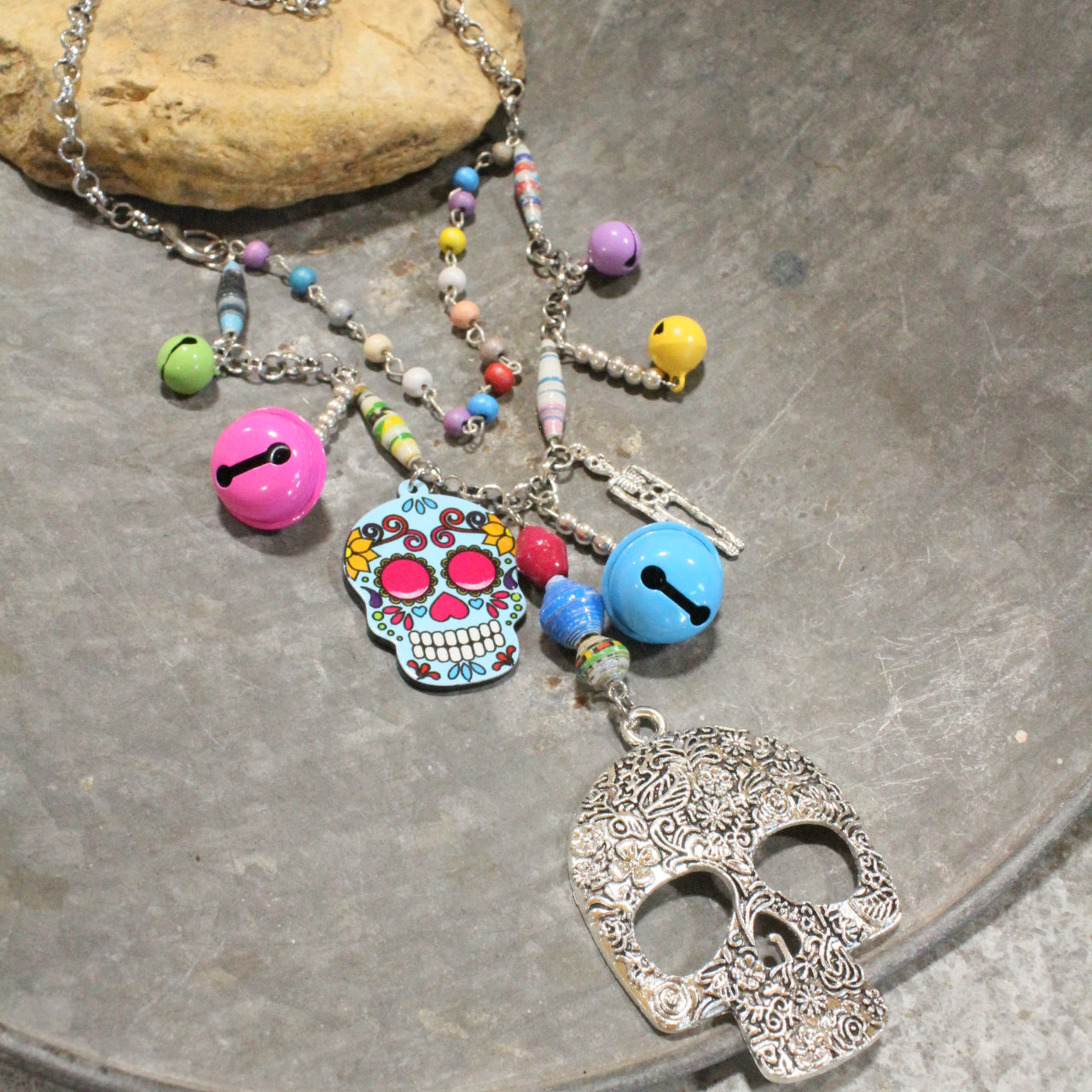 Day Of The Dead Halloween Layered Necklace