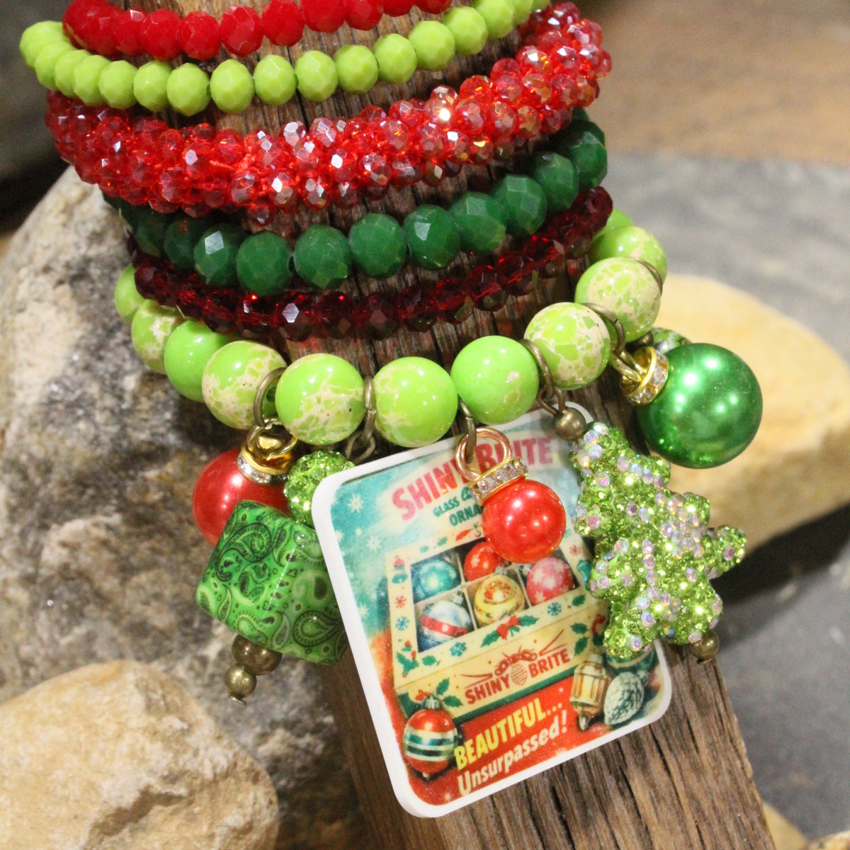 Shiny Brite Christmas Lights Charm'd Bracelet Set