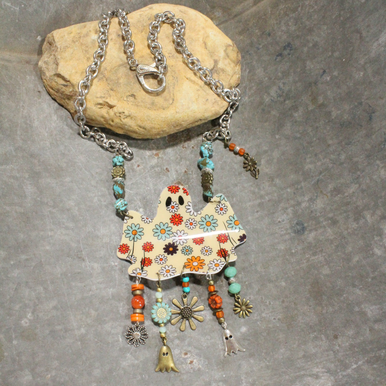 Ghostly Flower Power Charm'd Necklace