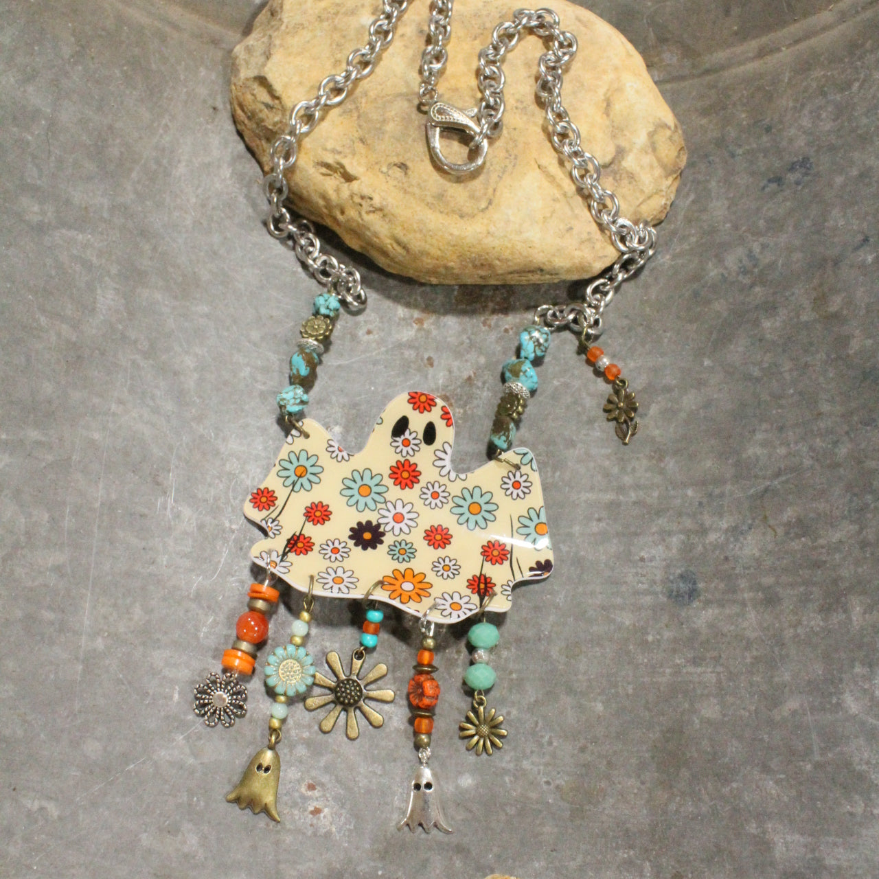 Ghostly Flower Power Charm'd Necklace