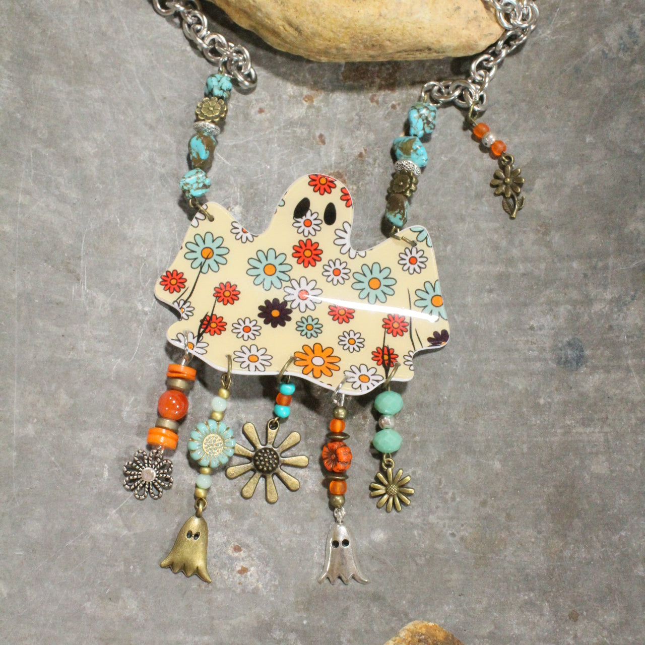 Ghostly Flower Power Charm'd Necklace