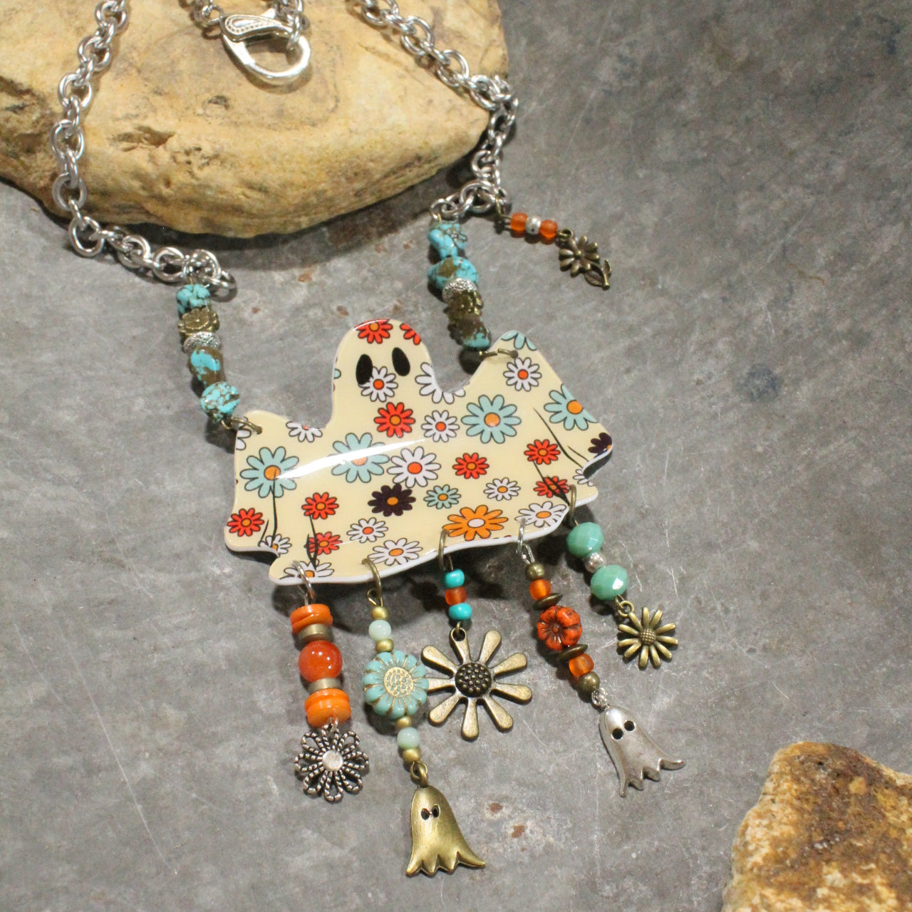 Ghostly Flower Power Charm'd Necklace