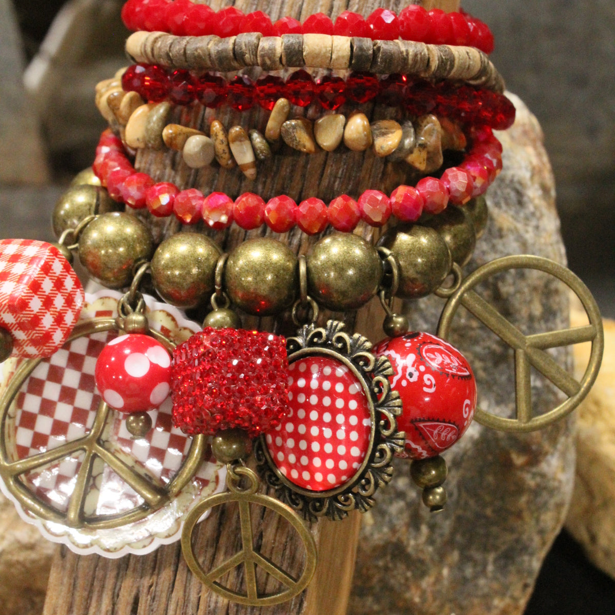 Bandana Baby Red Charm'd Bracelet Set