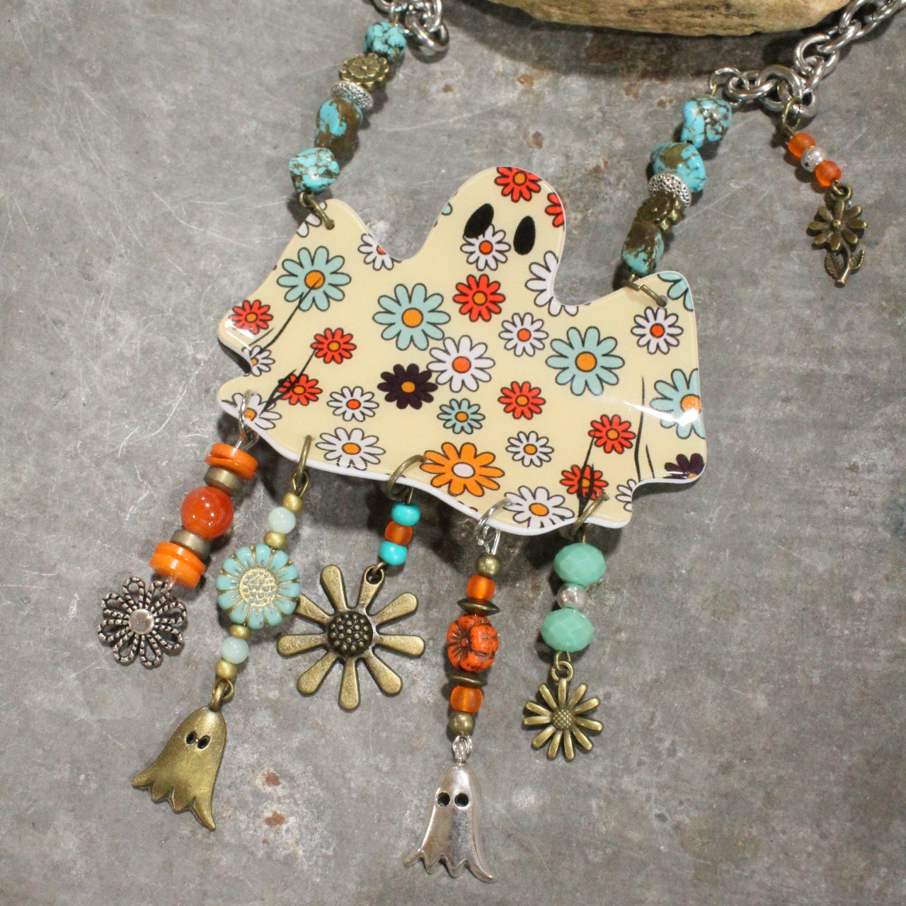 Ghostly Flower Power Charm'd Necklace