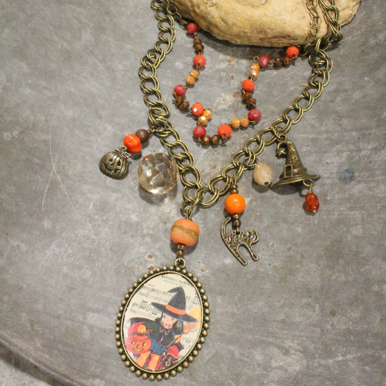 Halloween Witch Charming Layered Necklace