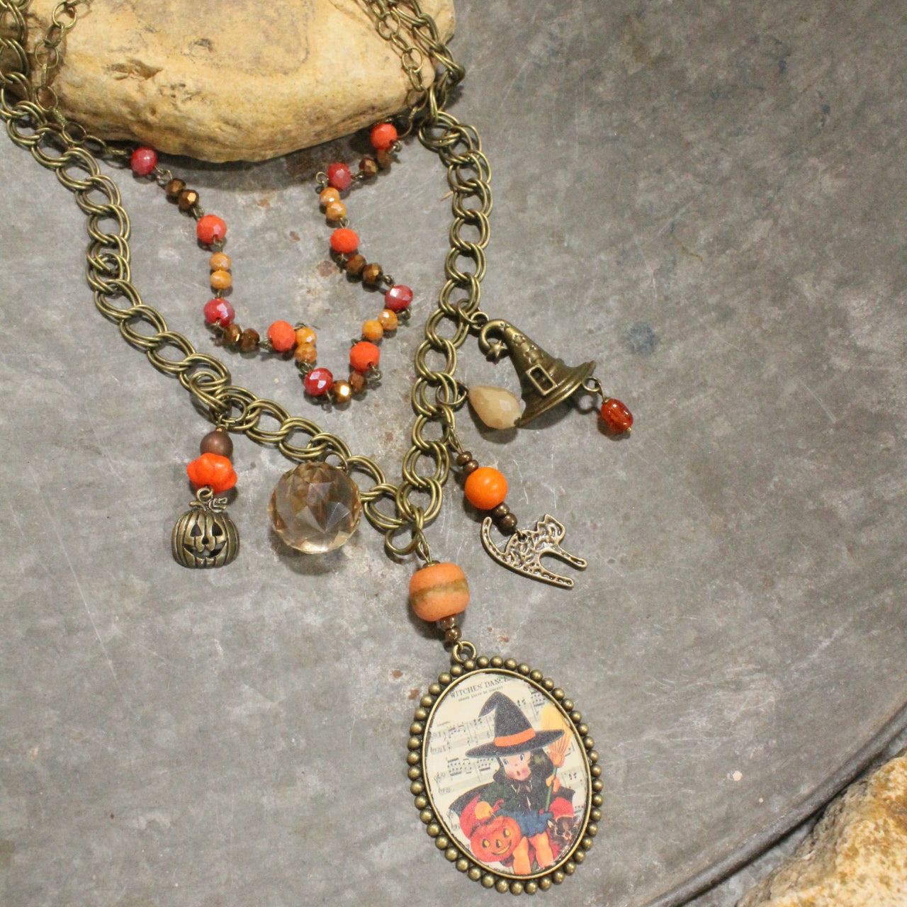 Halloween Witch Charming Layered Necklace