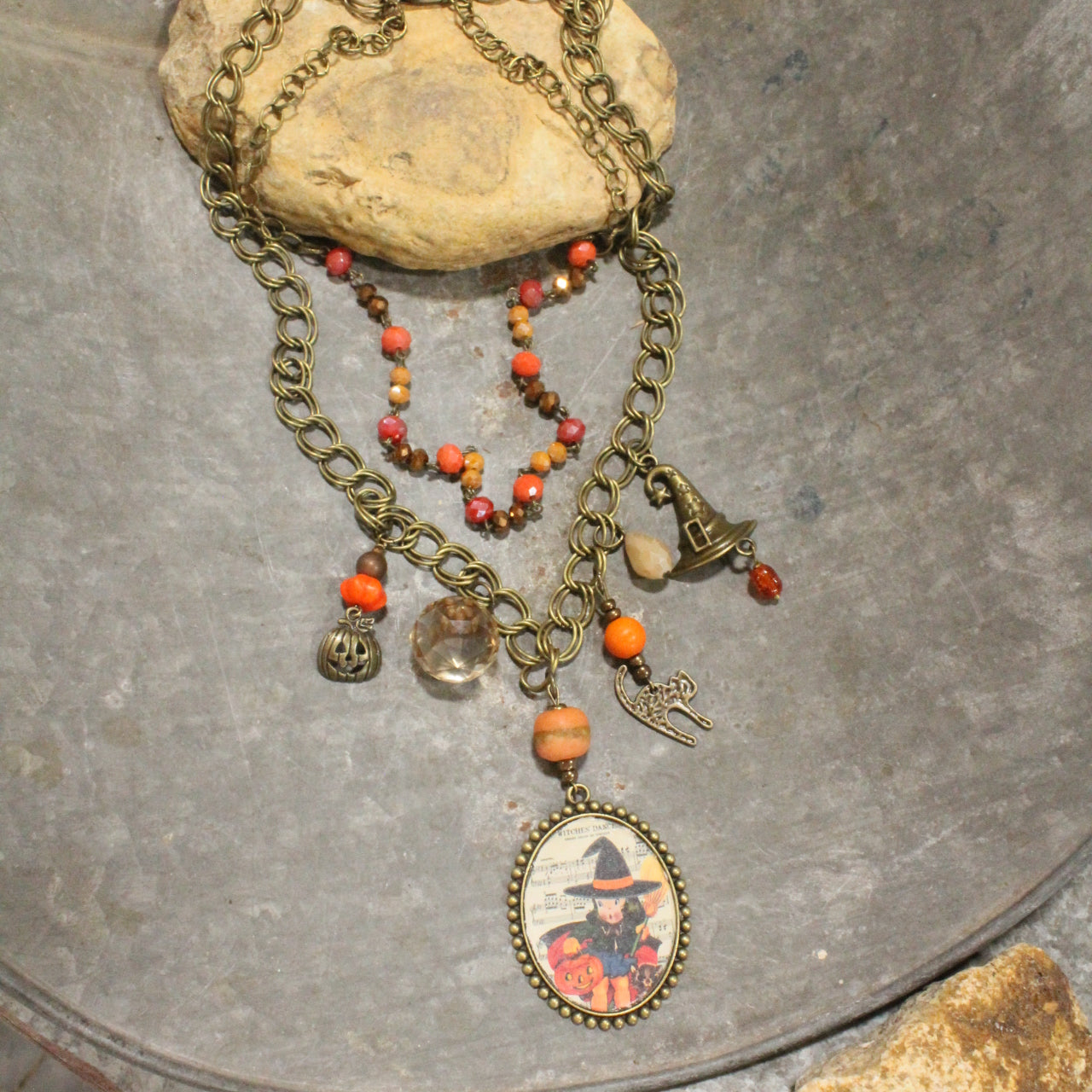 Halloween Witch Charming Layered Necklace