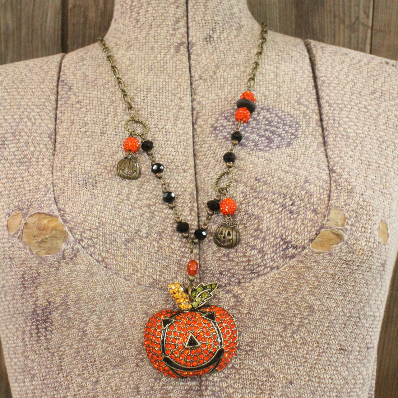 Check Out This Bling Jack-O-Lantern Necklace