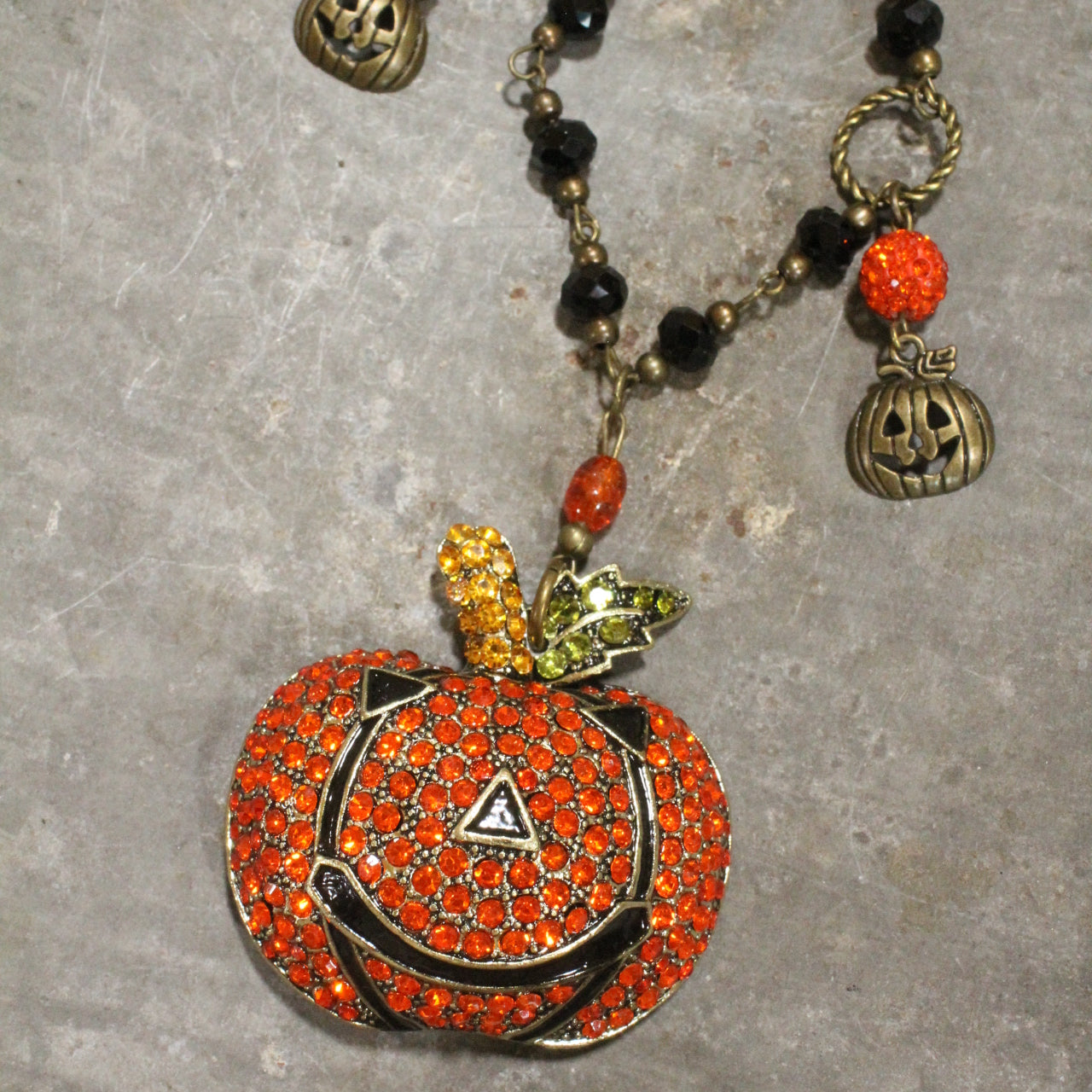 Check Out This Bling Jack-O-Lantern Necklace