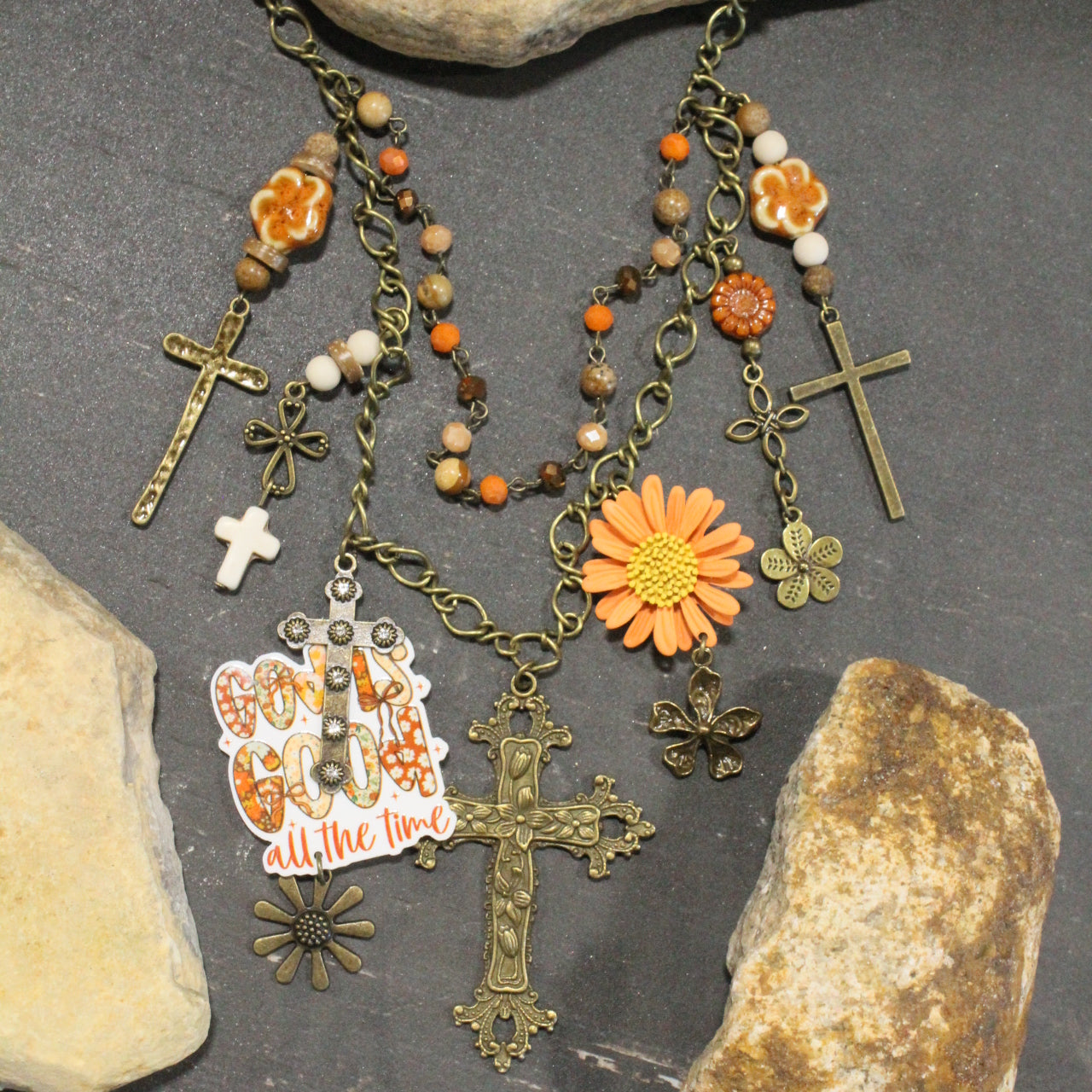 God Is Good All The Time Charm'd Necklace