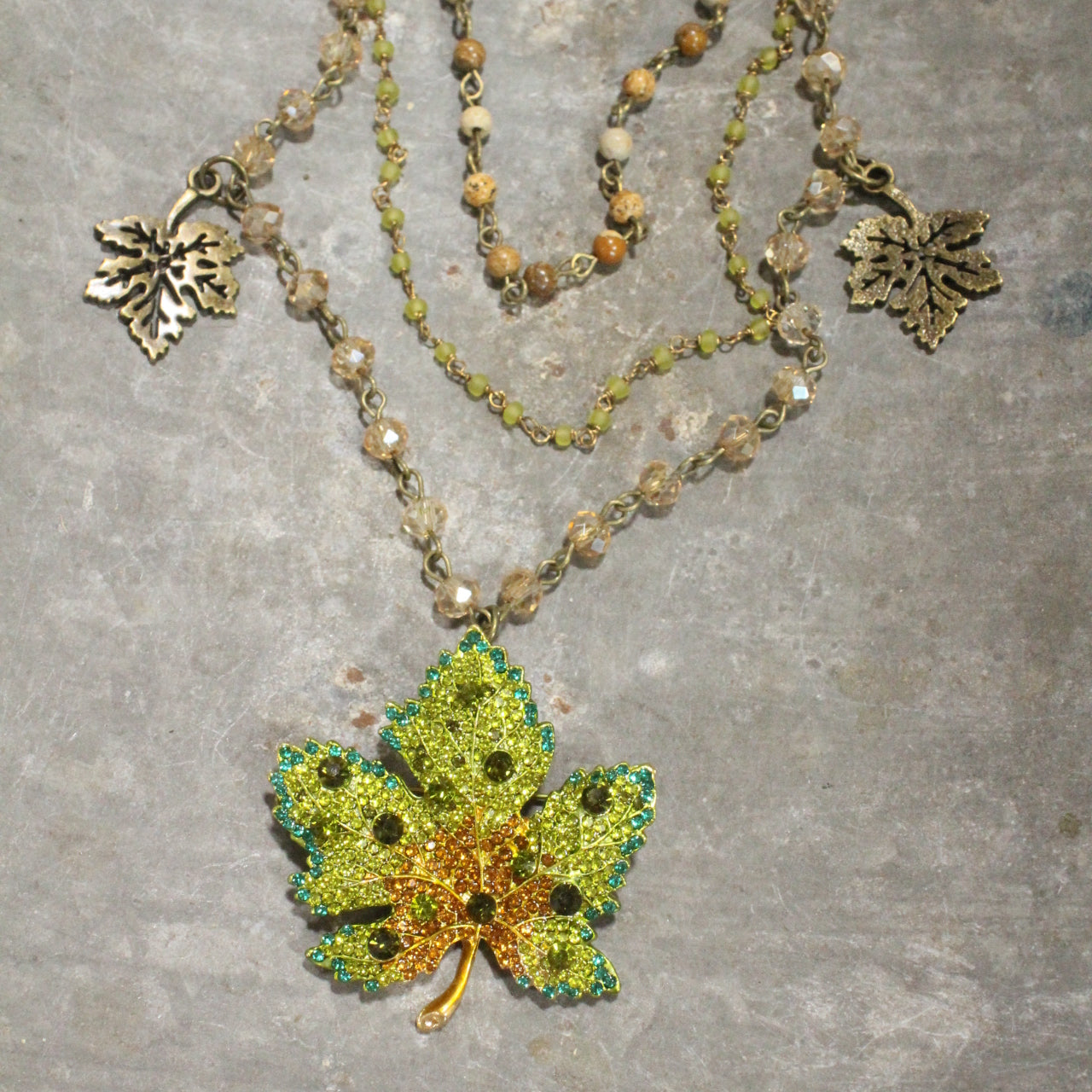 Changing Colors Triple Layered Necklace