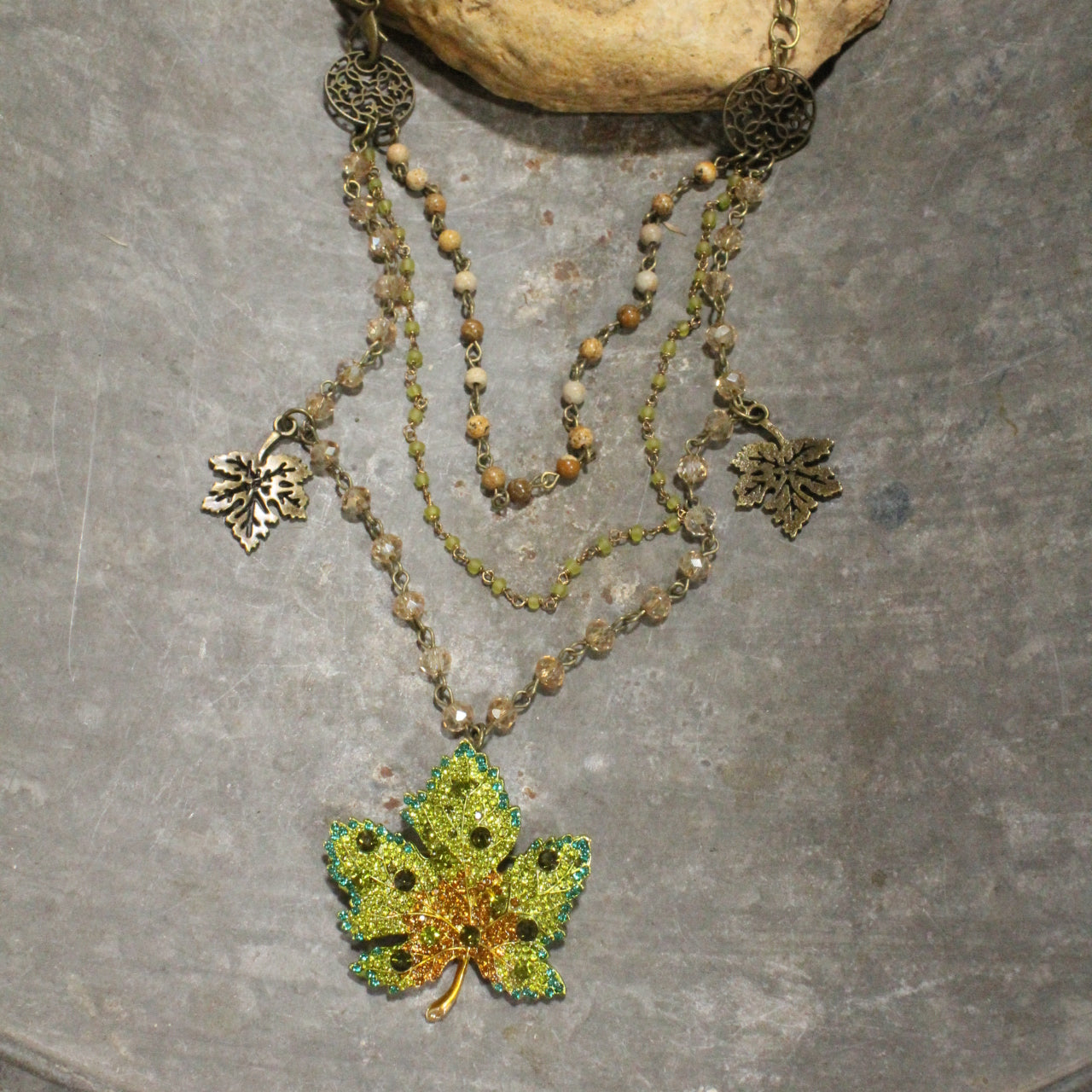 Changing Colors Triple Layered Necklace