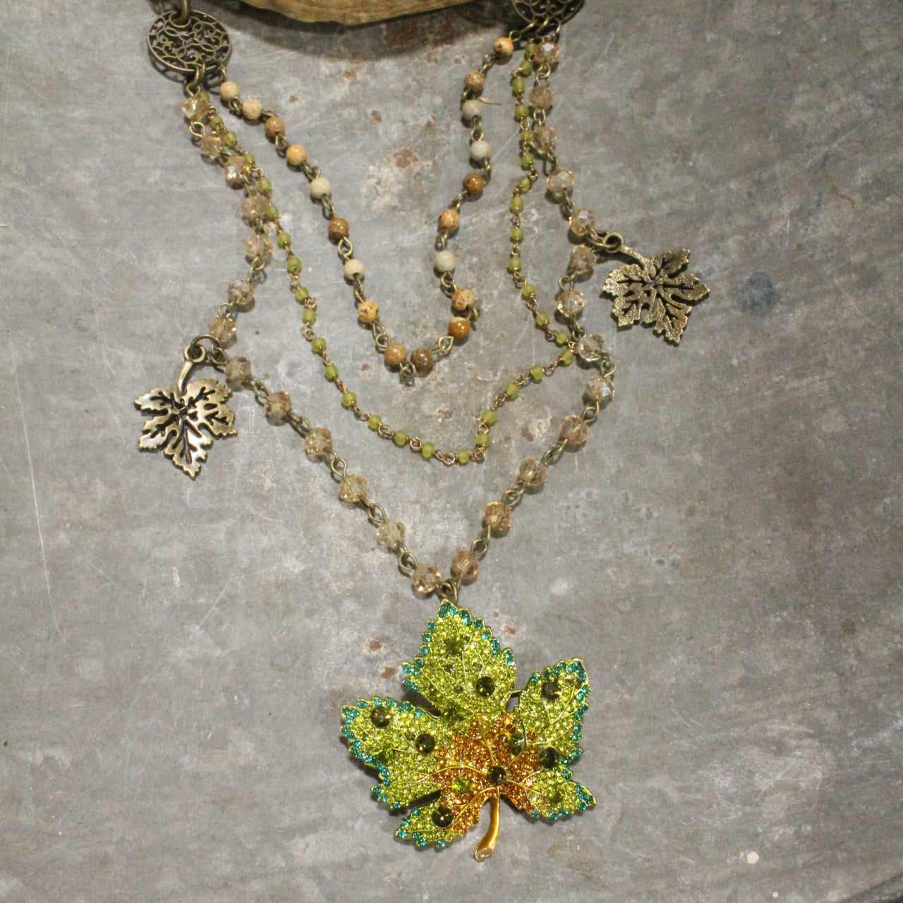 Changing Colors Triple Layered Necklace