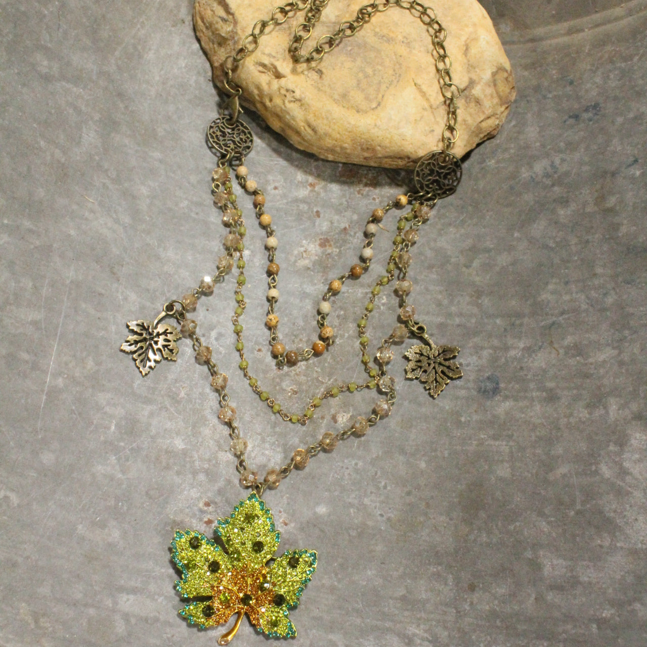 Changing Colors Triple Layered Necklace