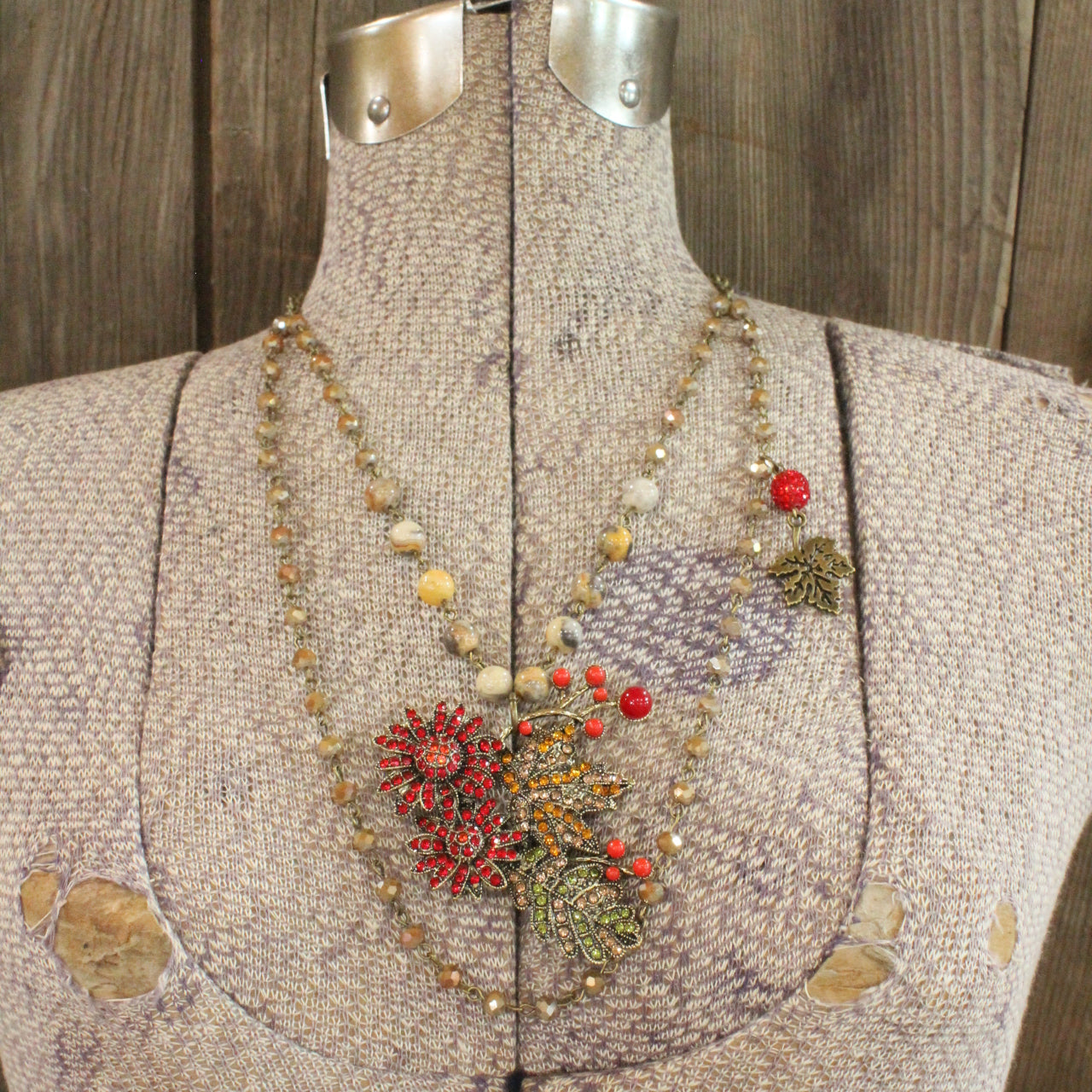 Falling For Autumn Leaves Layered Necklace