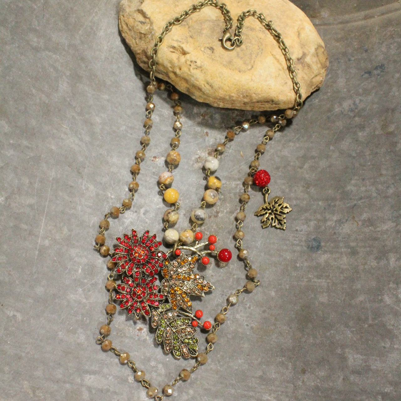 Falling For Autumn Leaves Layered Necklace
