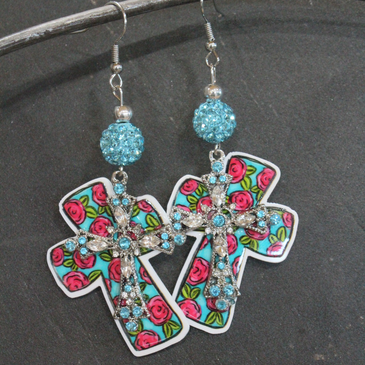The Cross Is My Guide Dangle Earrings