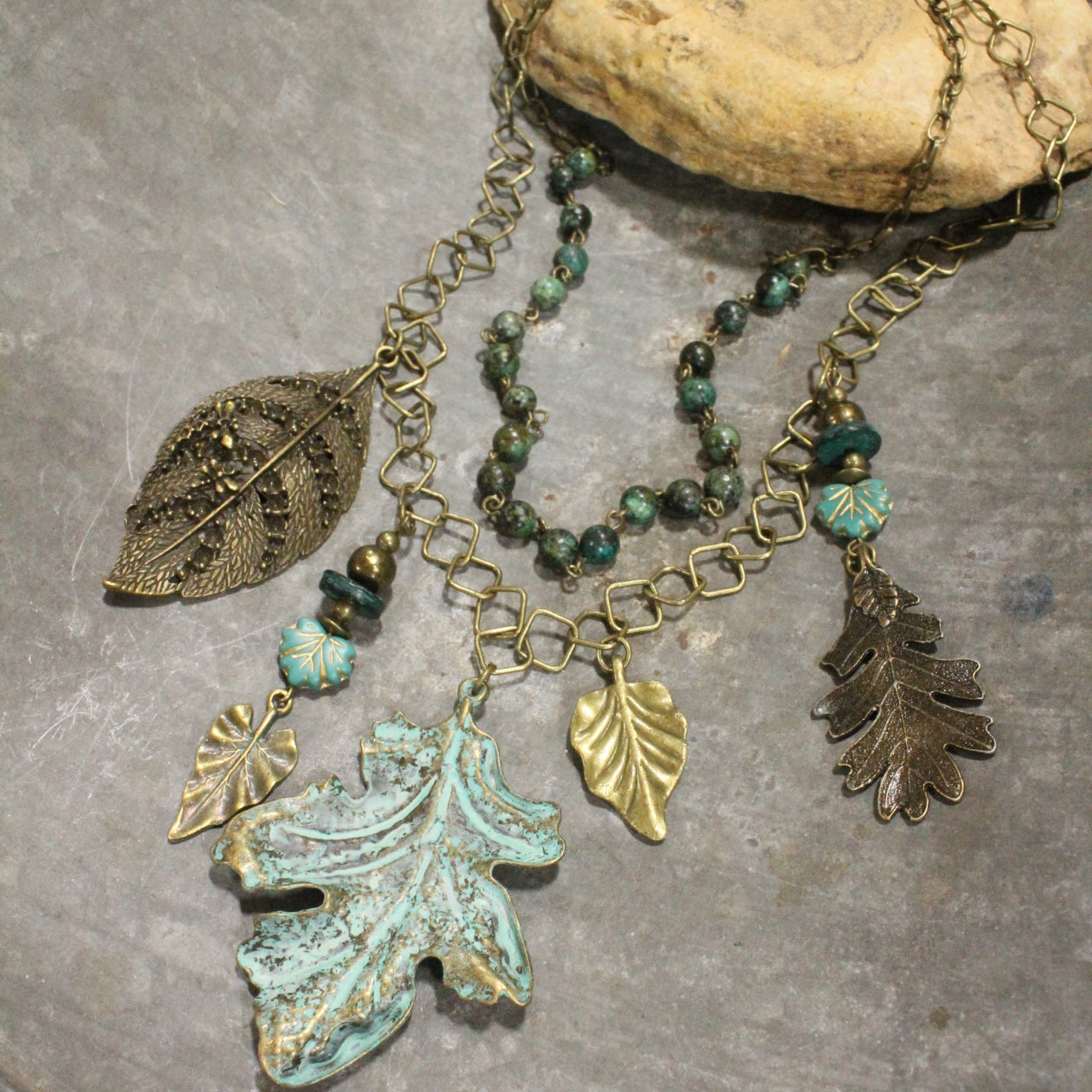 Changing Leaves Fall Layered Necklace