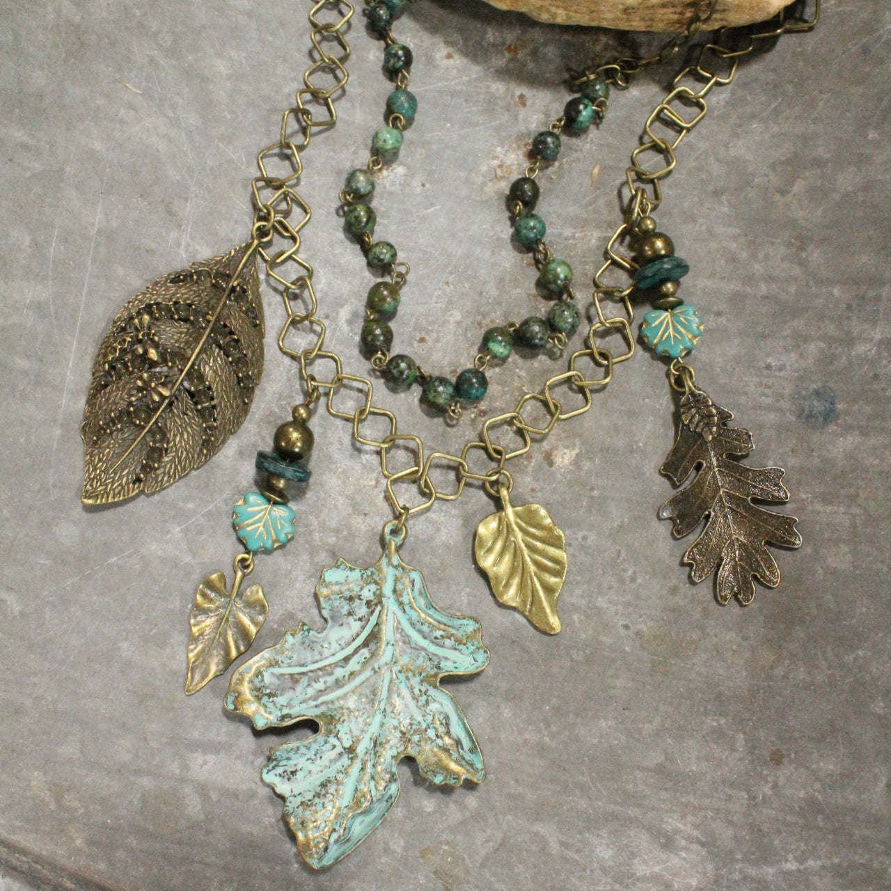 Changing Leaves Fall Layered Necklace