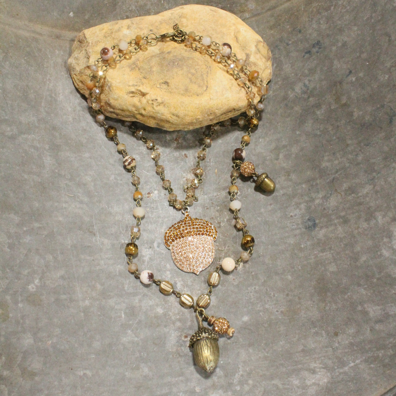 All About The Nutty Acorns Layered Necklace