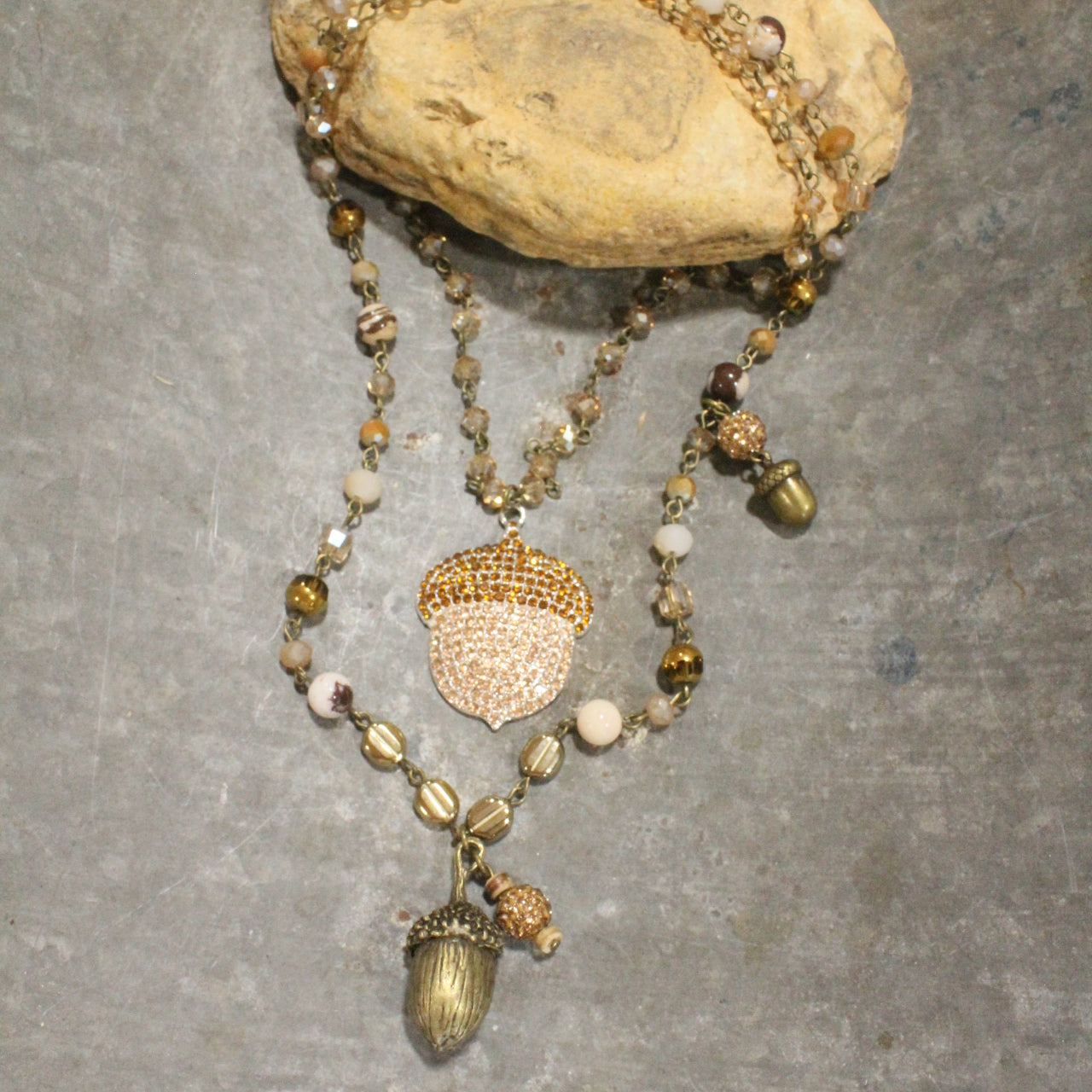 All About The Nutty Acorns Layered Necklace