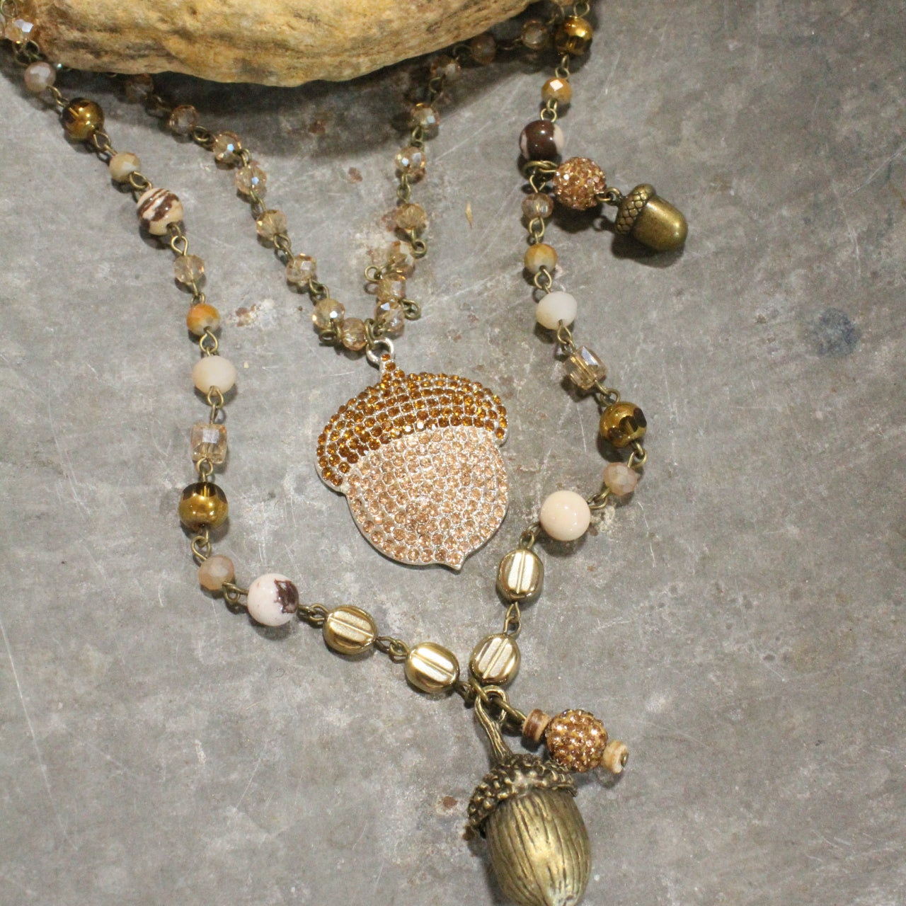 All About The Nutty Acorns Layered Necklace