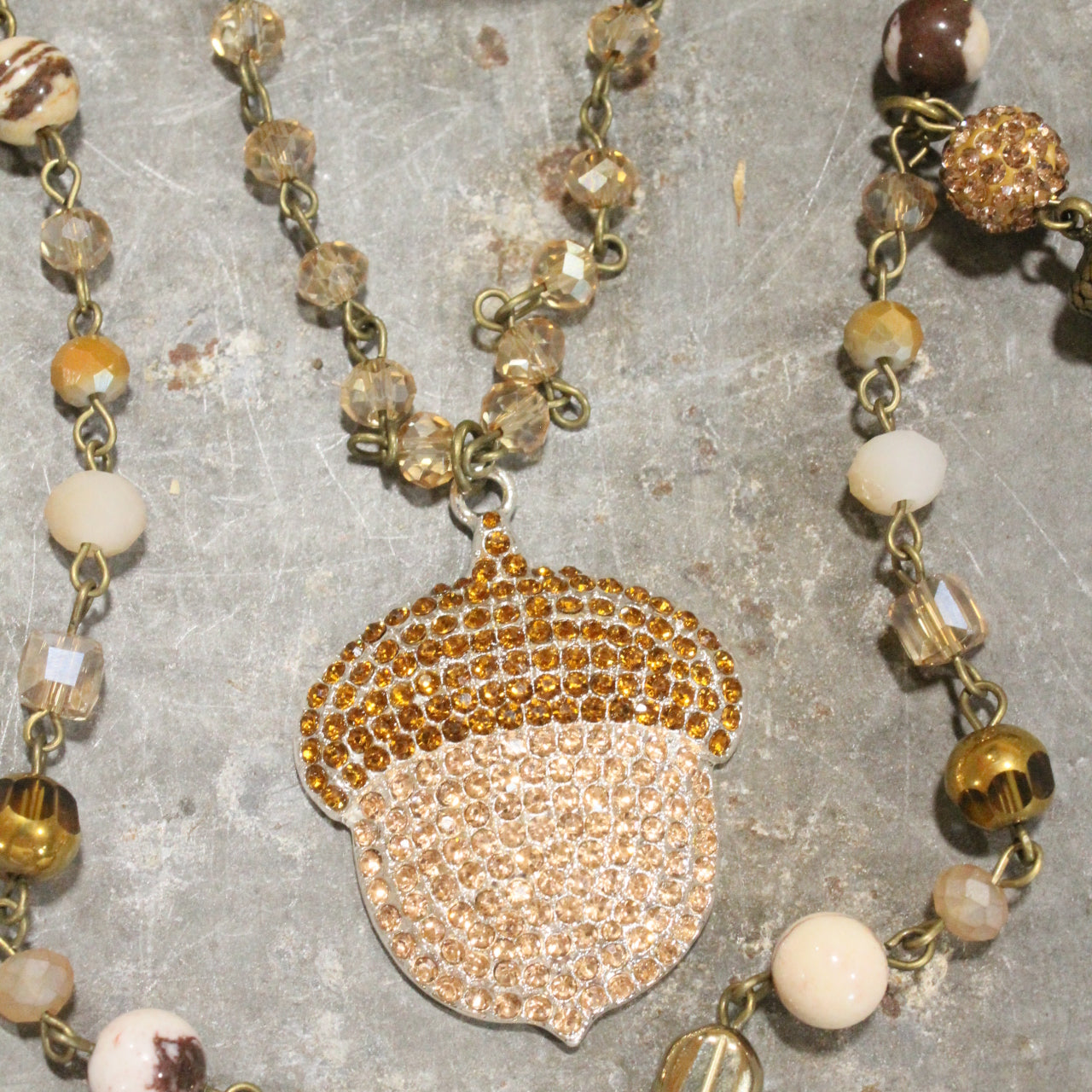All About The Nutty Acorns Layered Necklace