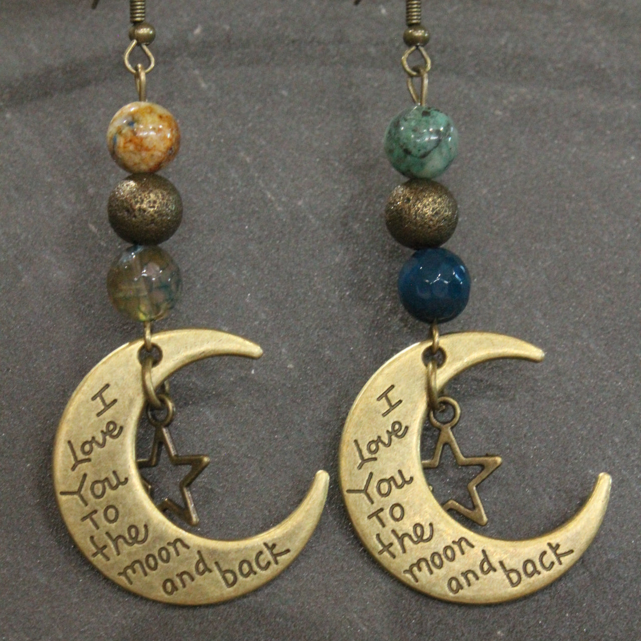 I Love You To The Moon & Back Dangle Earrings