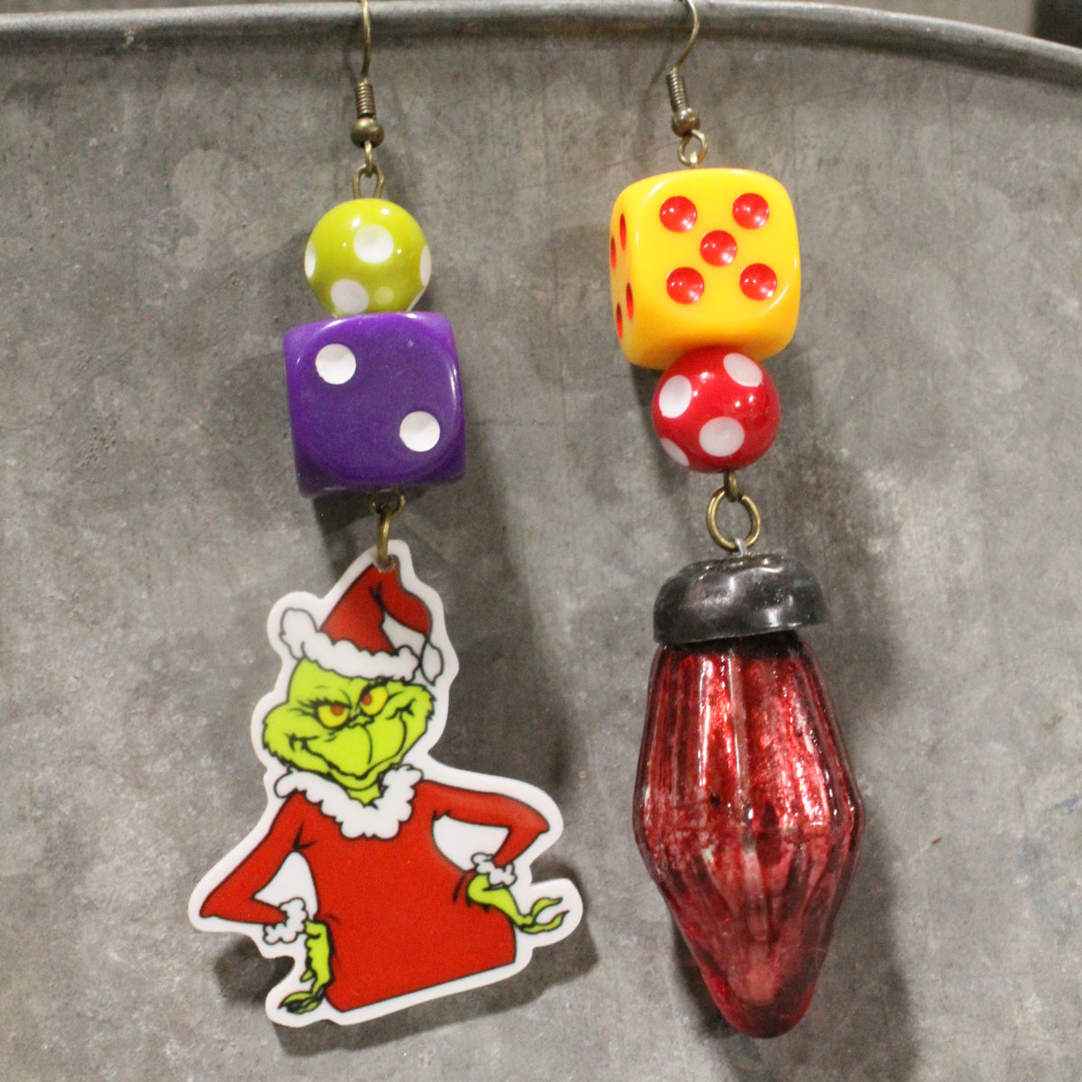 All Tangled Up In Lights... Grinch Earrings