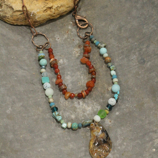 Signs Of The Sea Stone Layered Necklace