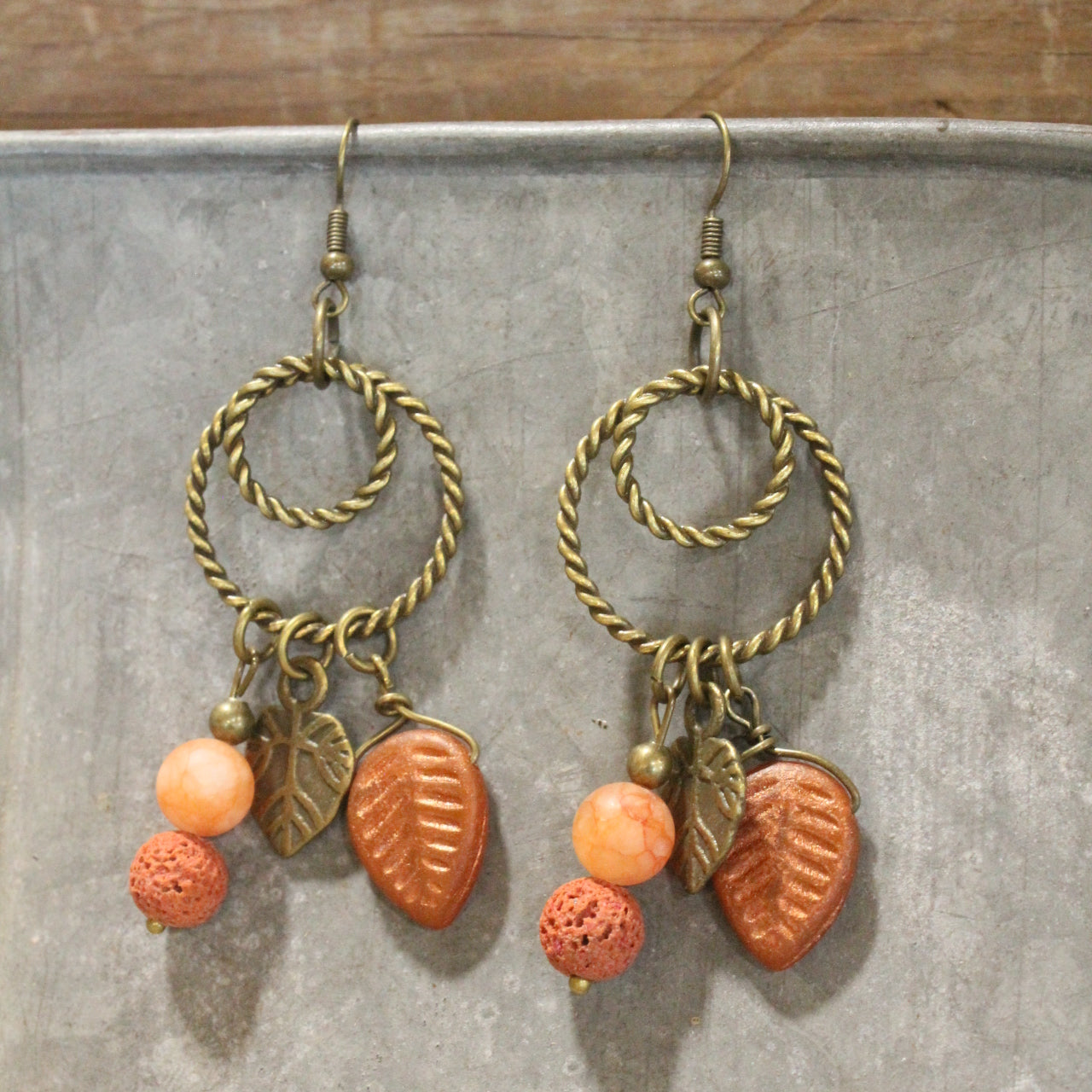 Czech Out These Leaves Dangle Drop Earrings