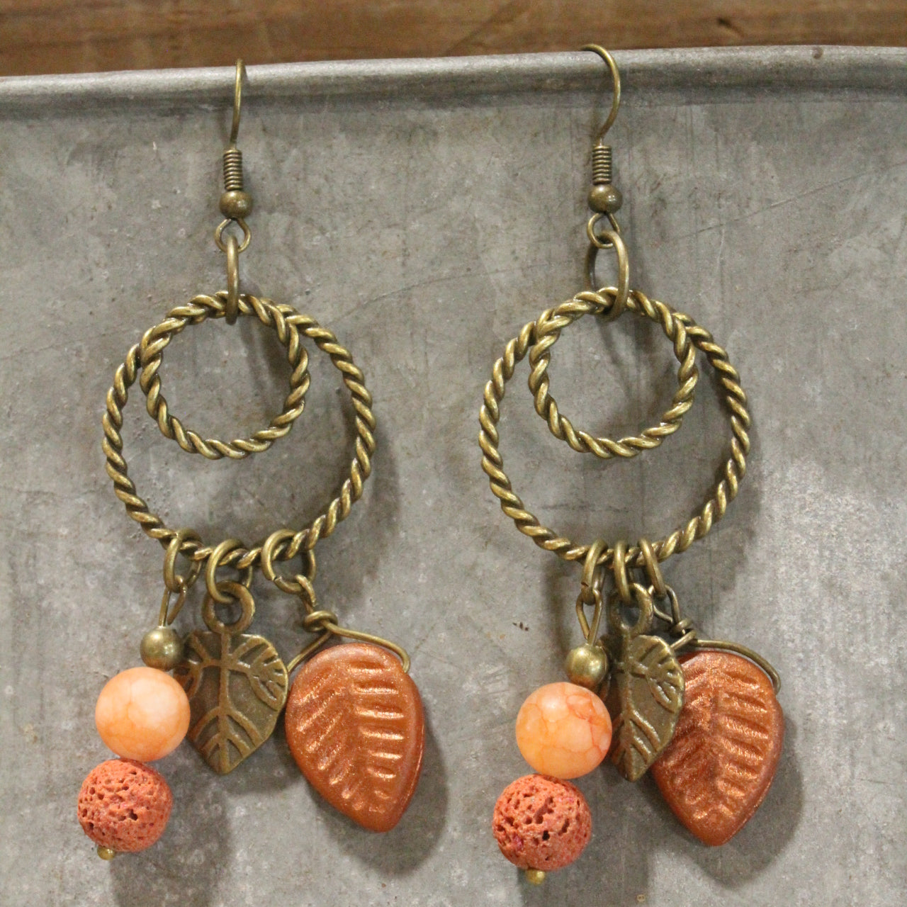 Czech Out These Leaves Dangle Drop Earrings