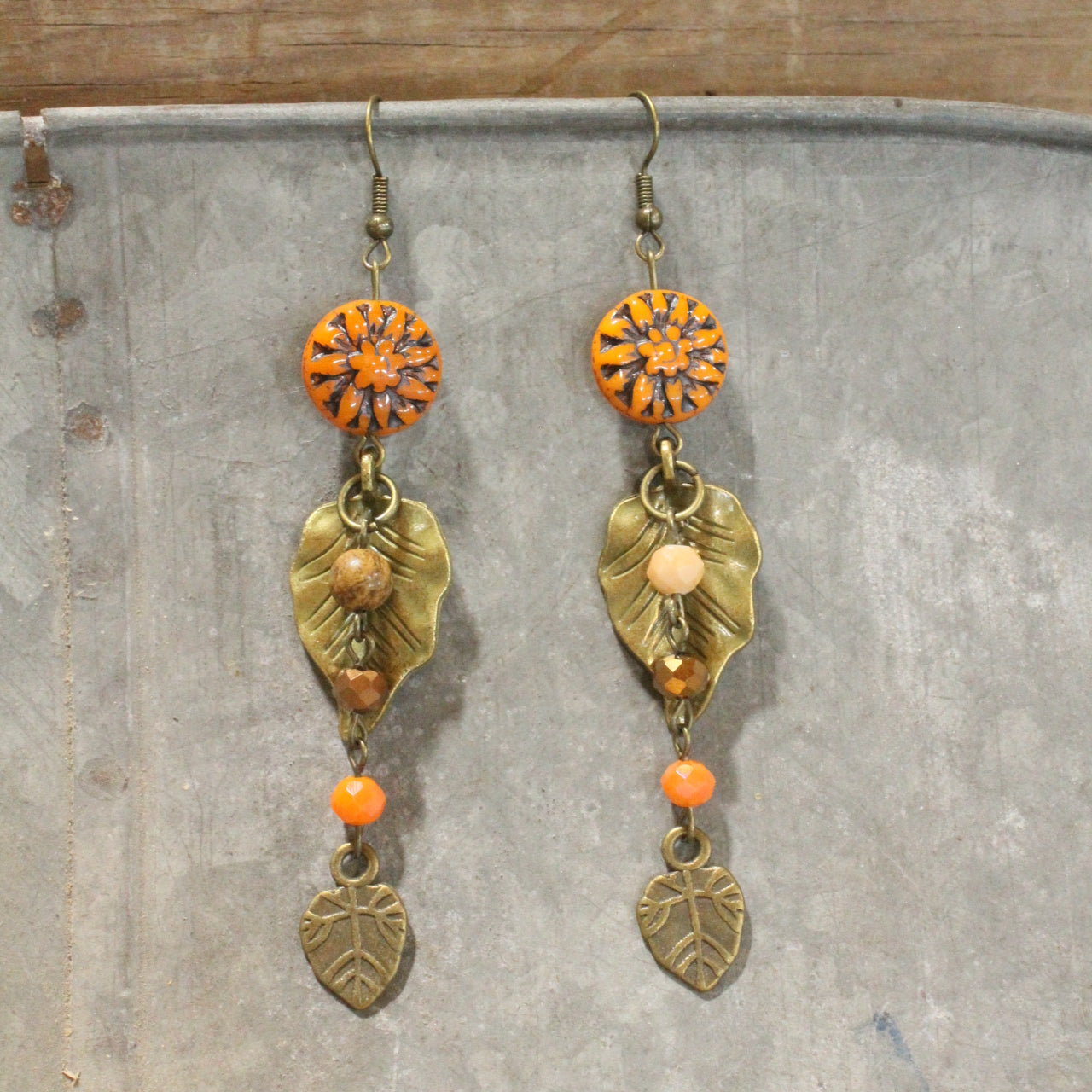 Nature Sings, Leaves Fall Dangle Drop Earrings