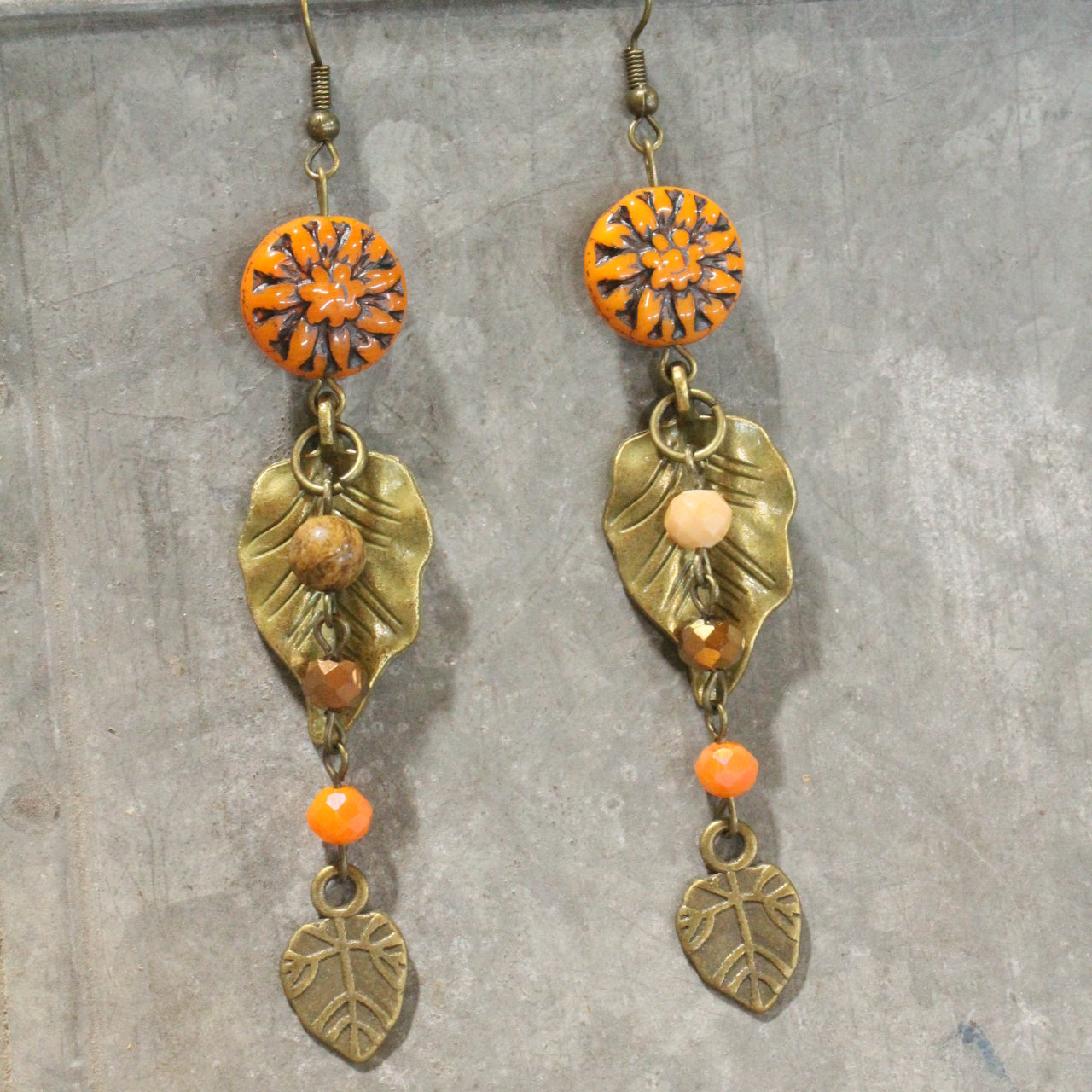 Nature Sings, Leaves Fall Dangle Drop Earrings