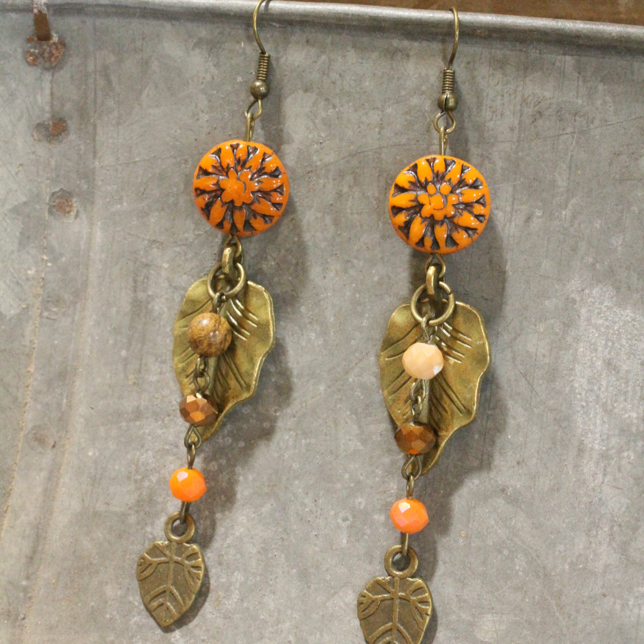 Nature Sings, Leaves Fall Dangle Drop Earrings