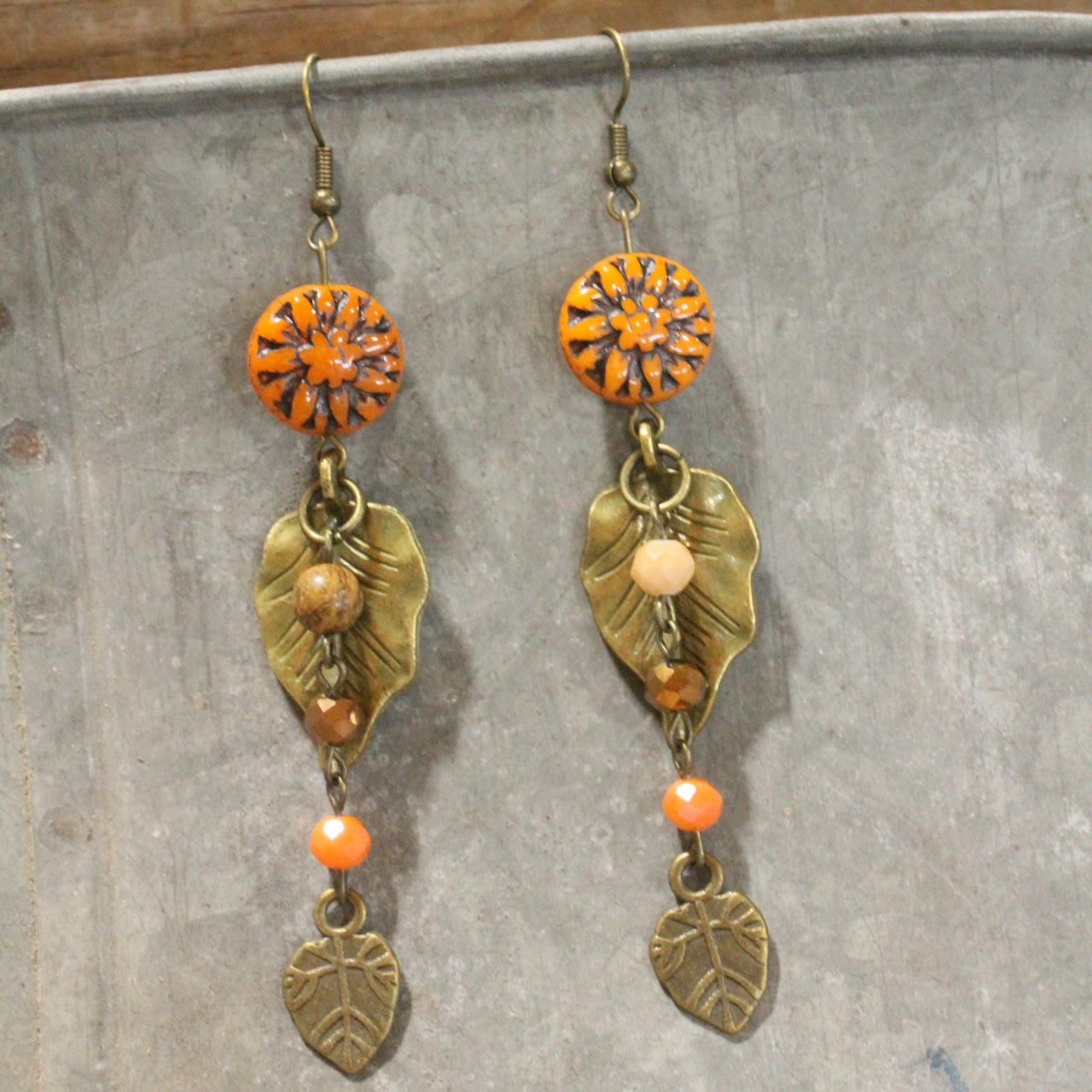 Nature Sings, Leaves Fall Dangle Drop Earrings