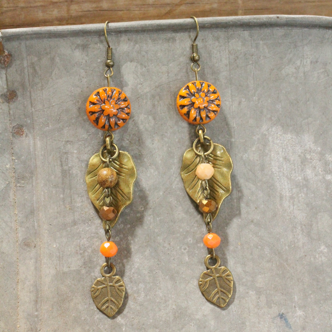 Nature Sings, Leaves Fall Dangle Drop Earrings