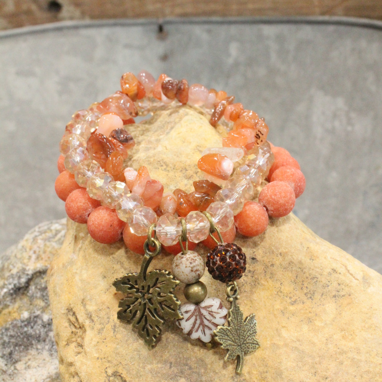 Nuts About Fall Season Stretch Bracelet Set