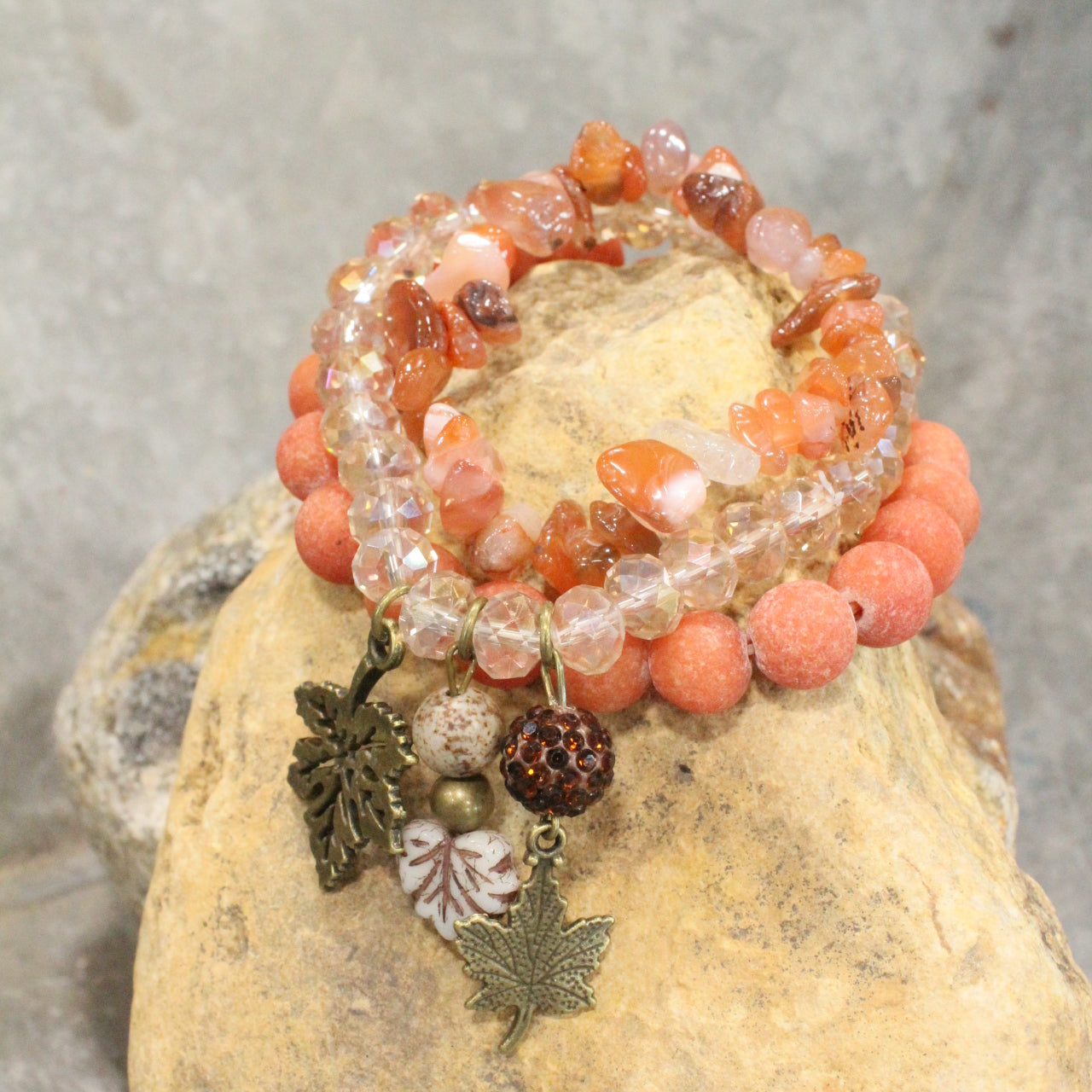 Nuts About Fall Season Stretch Bracelet Set