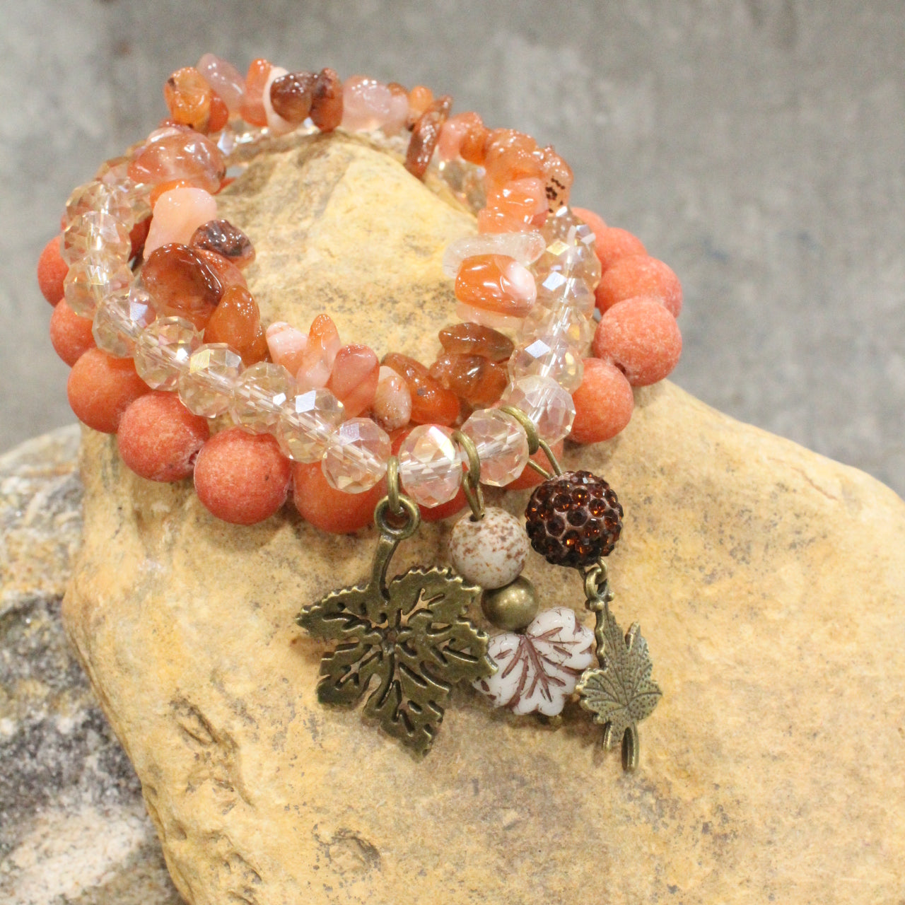 Nuts About Fall Season Stretch Bracelet Set