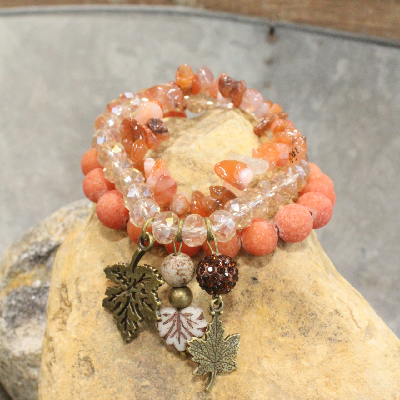 Nuts About Fall Season Stretch Bracelet Set