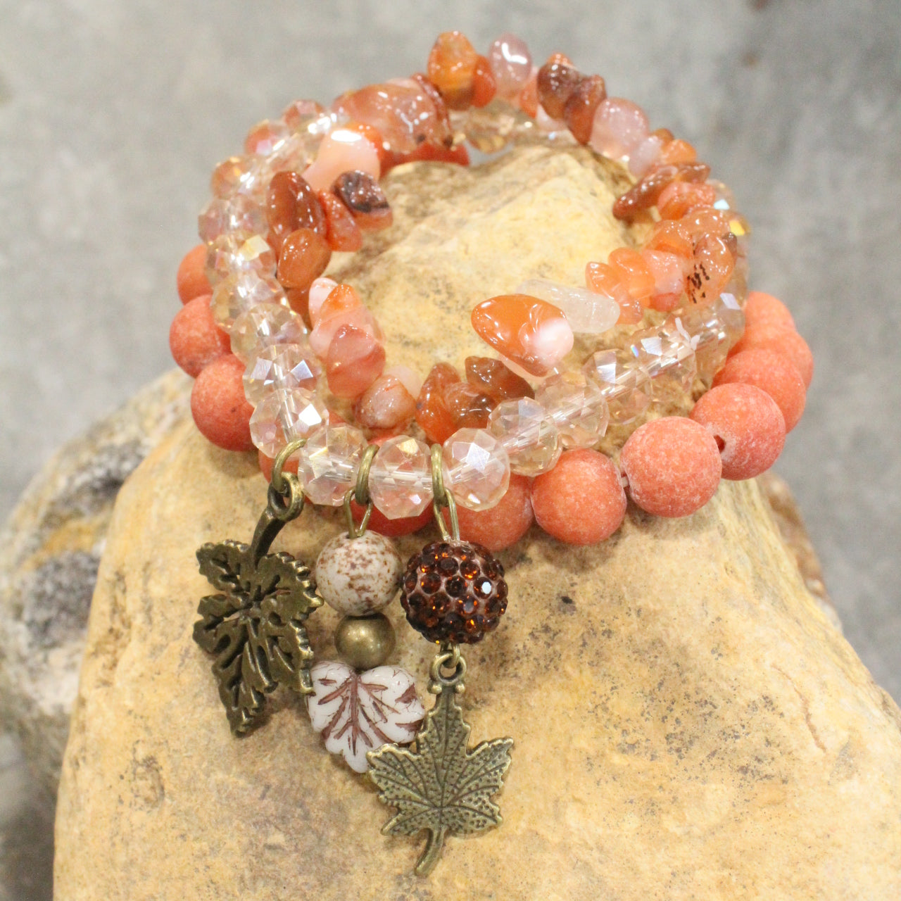 Nuts About Fall Season Stretch Bracelet Set