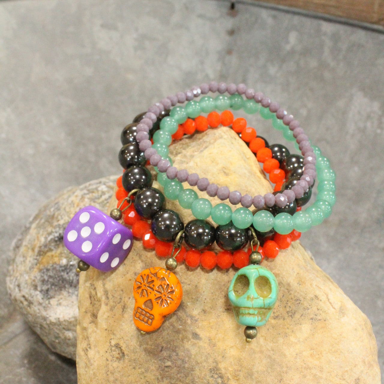Sweet & Sour Skull Stretch Bracelet Set