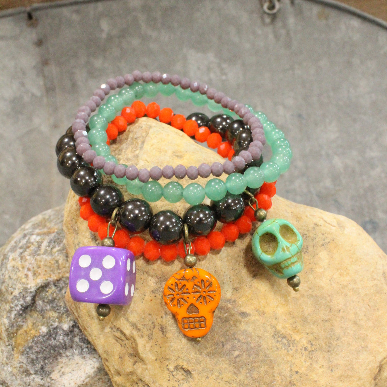 Sweet & Sour Skull Stretch Bracelet Set