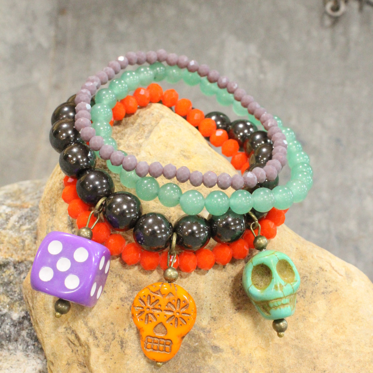 Sweet & Sour Skull Stretch Bracelet Set