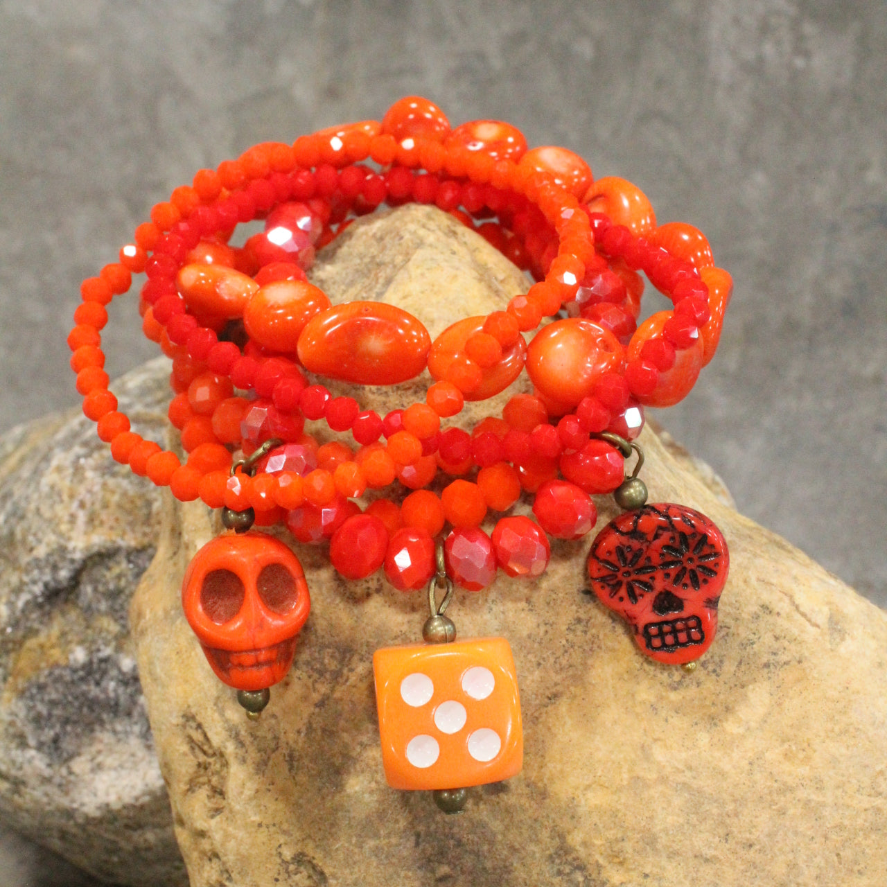 Bone Breaker Dice Stretch Bracelet Set