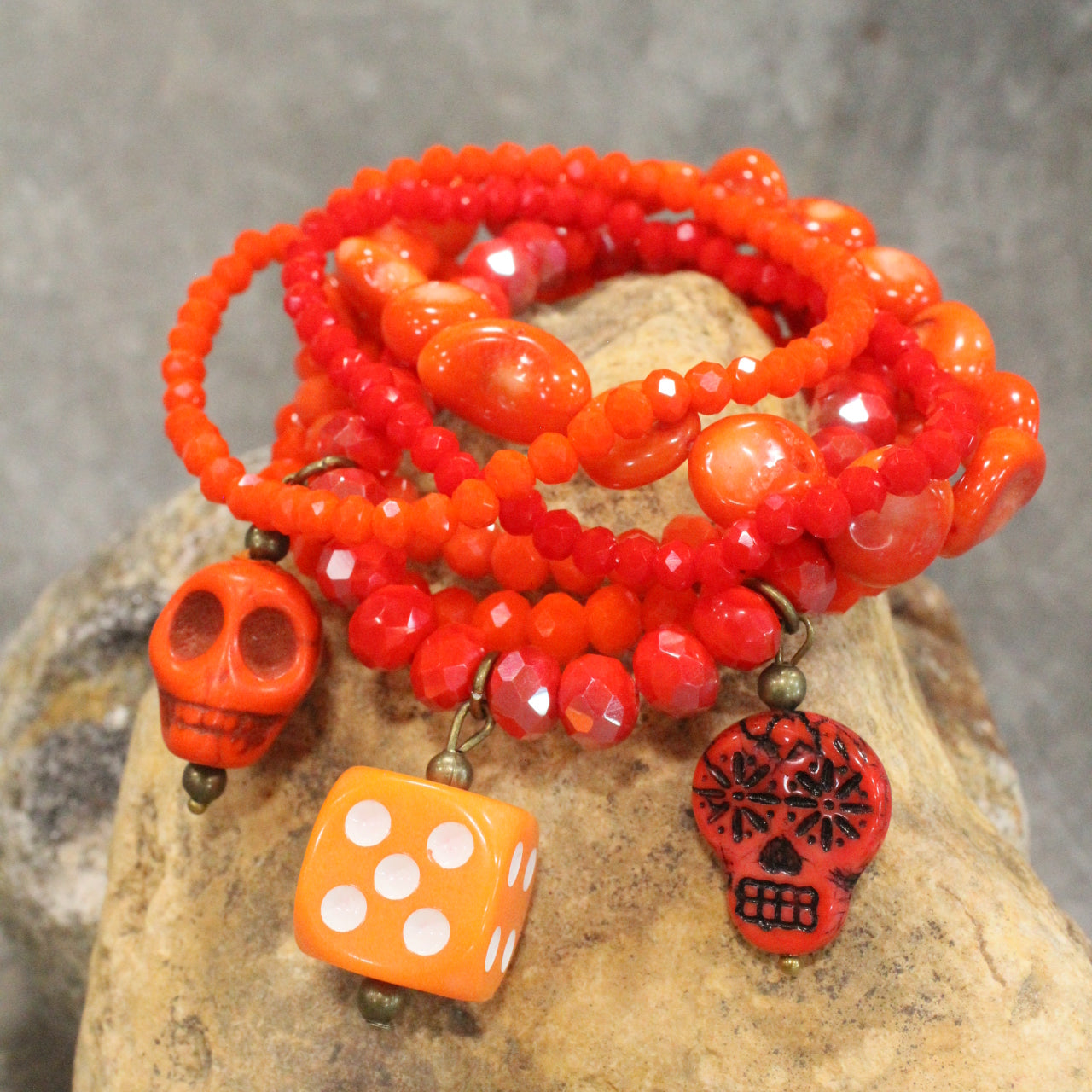 Bone Breaker Dice Stretch Bracelet Set