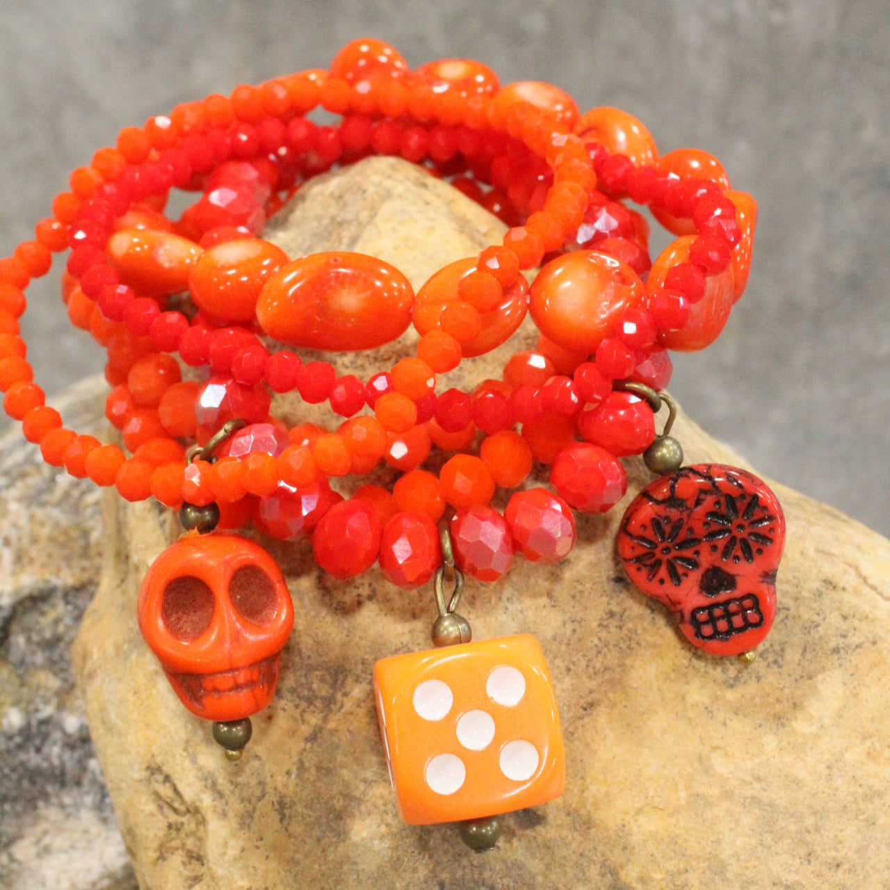 Bone Breaker Dice Stretch Bracelet Set